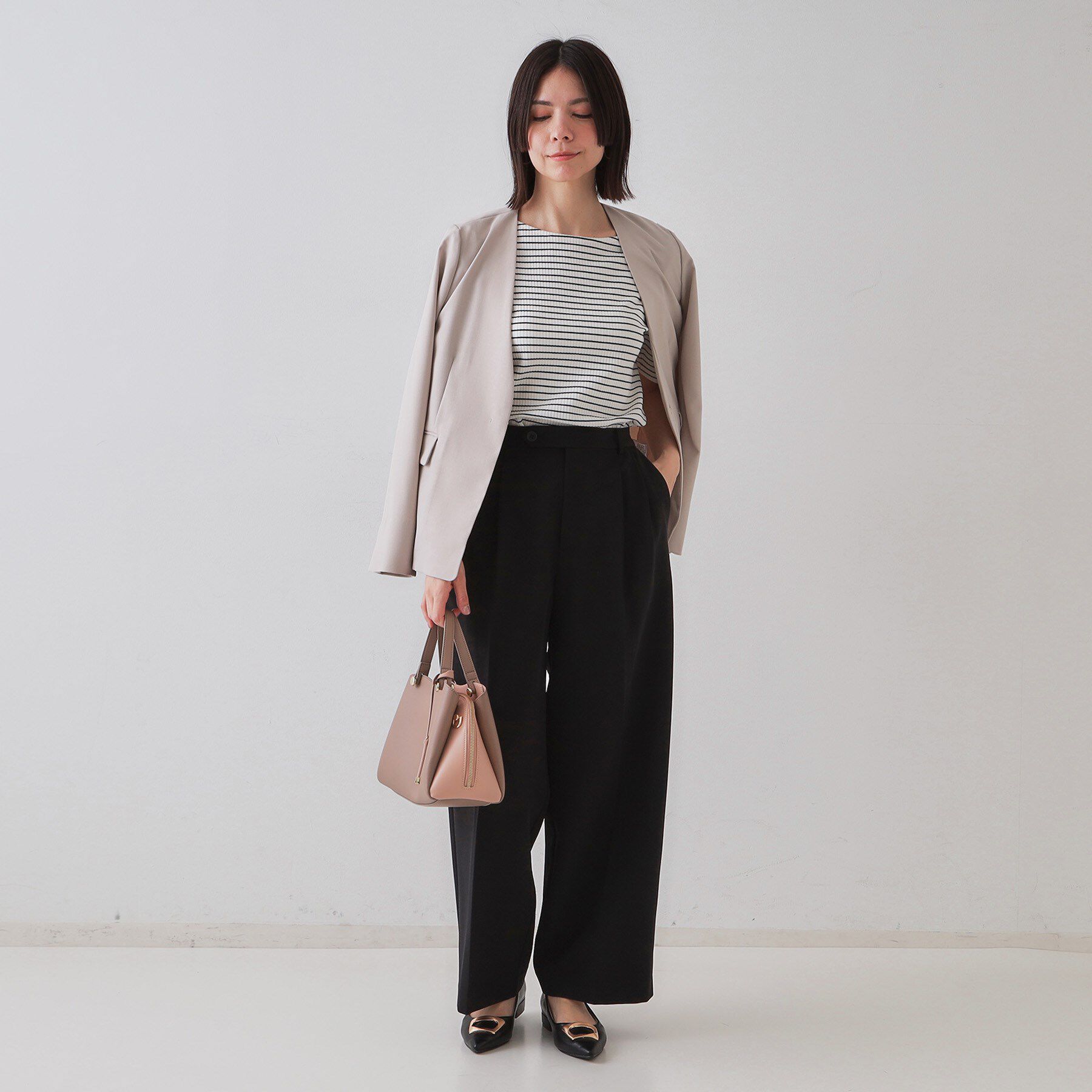 OPAQUE.CLIP「ボートネックリブカットソー【洗濯機洗い可】」|Tシャツ・カットソー|