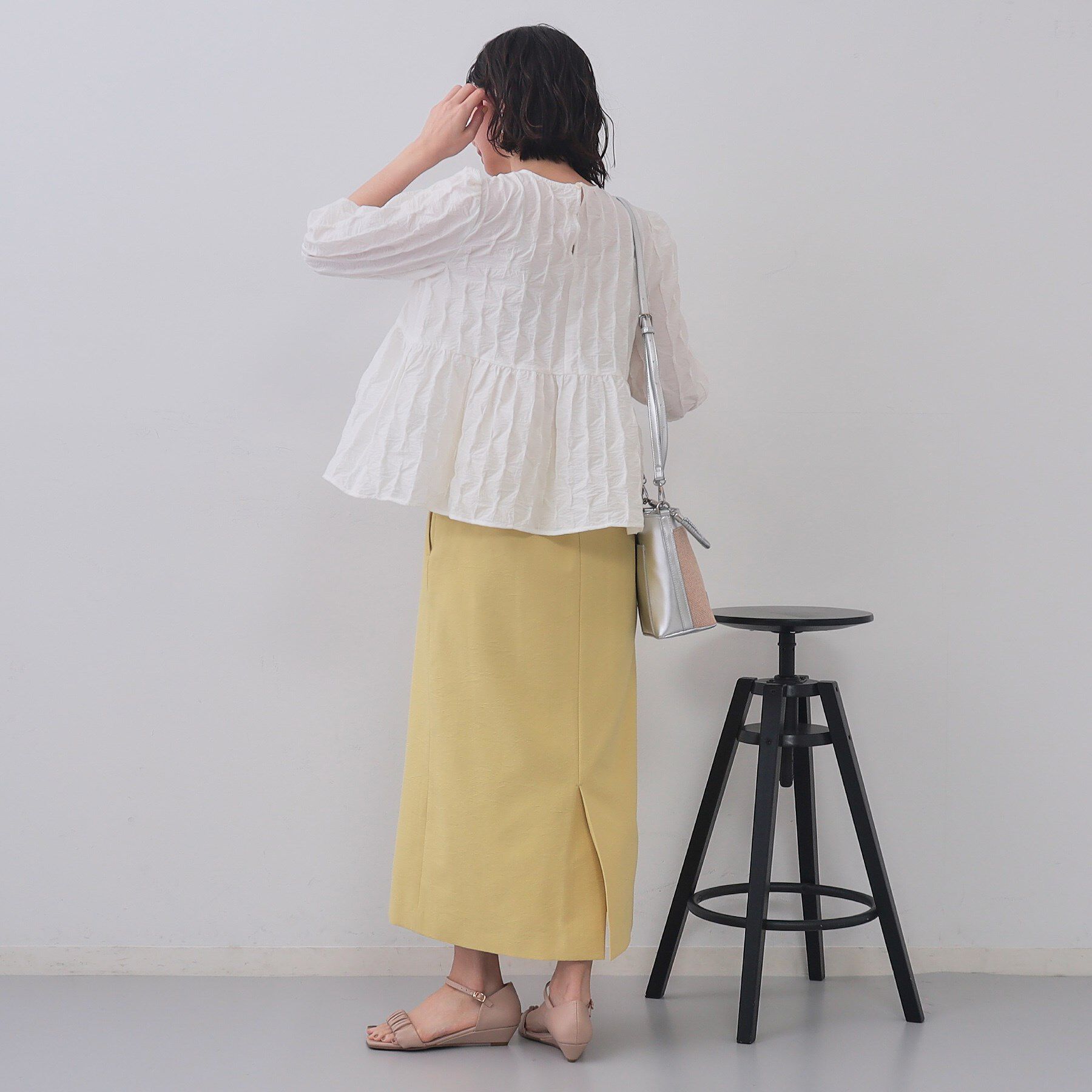 OPAQUE.CLIP「ふくれジャカードペプラムブラウス【洗濯機洗い可】」|シャツ・ブラウス|