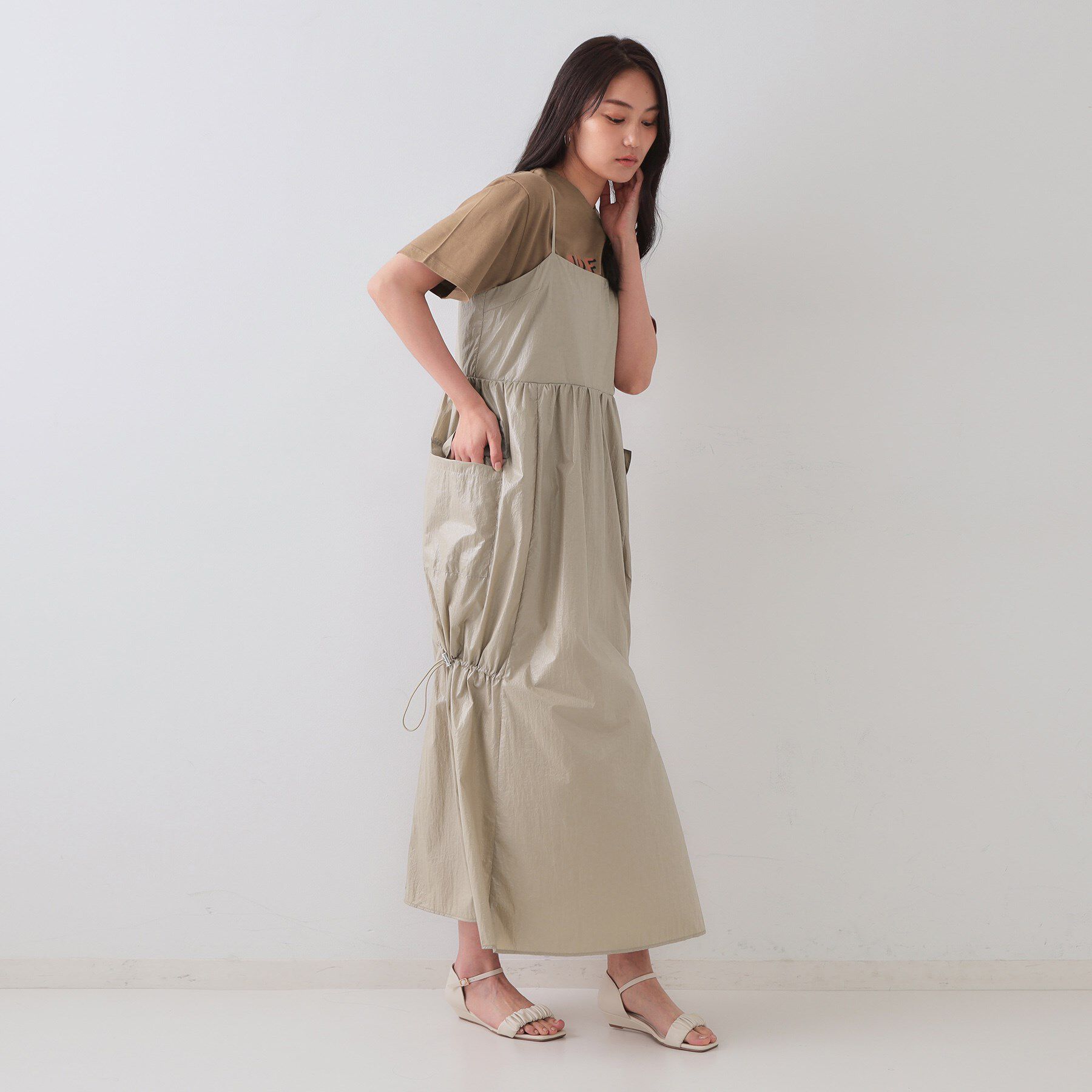 OPAQUE.CLIP「デザインキャミワンピース【洗濯機洗い可】」|ワンピース|