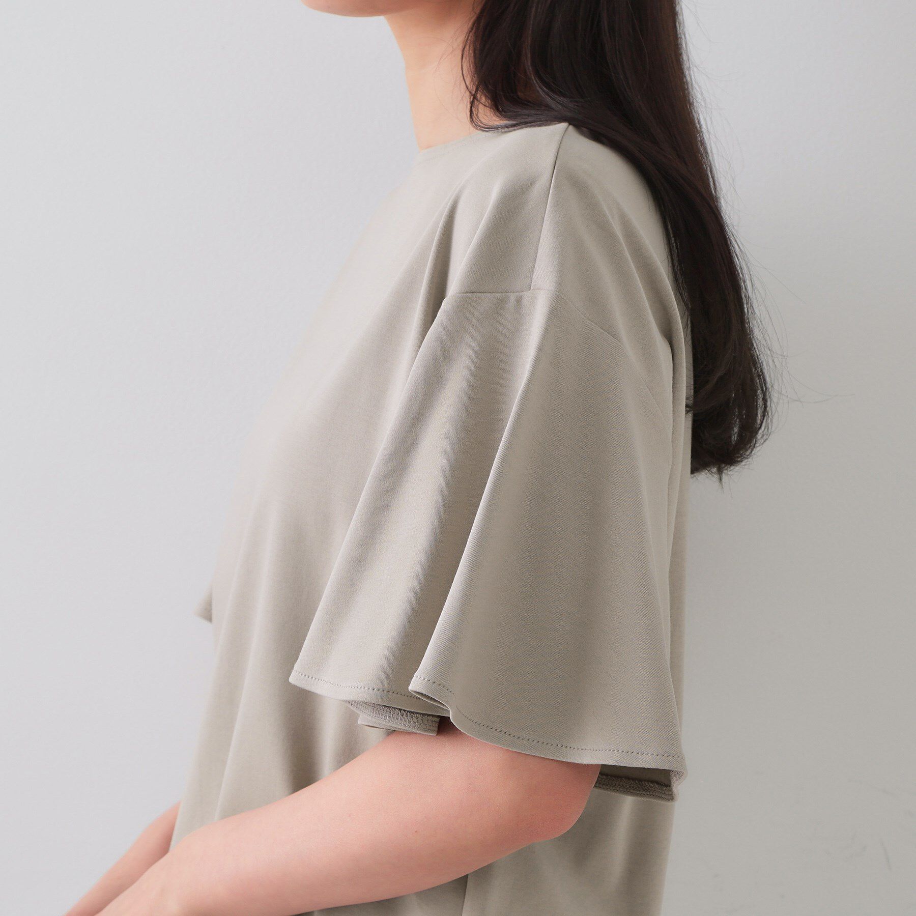 OPAQUE.CLIP「《S-LLサイズ》フレアスリーブカッソー【UV/接触冷感/洗濯機洗い可】」|Tシャツ・カットソー|