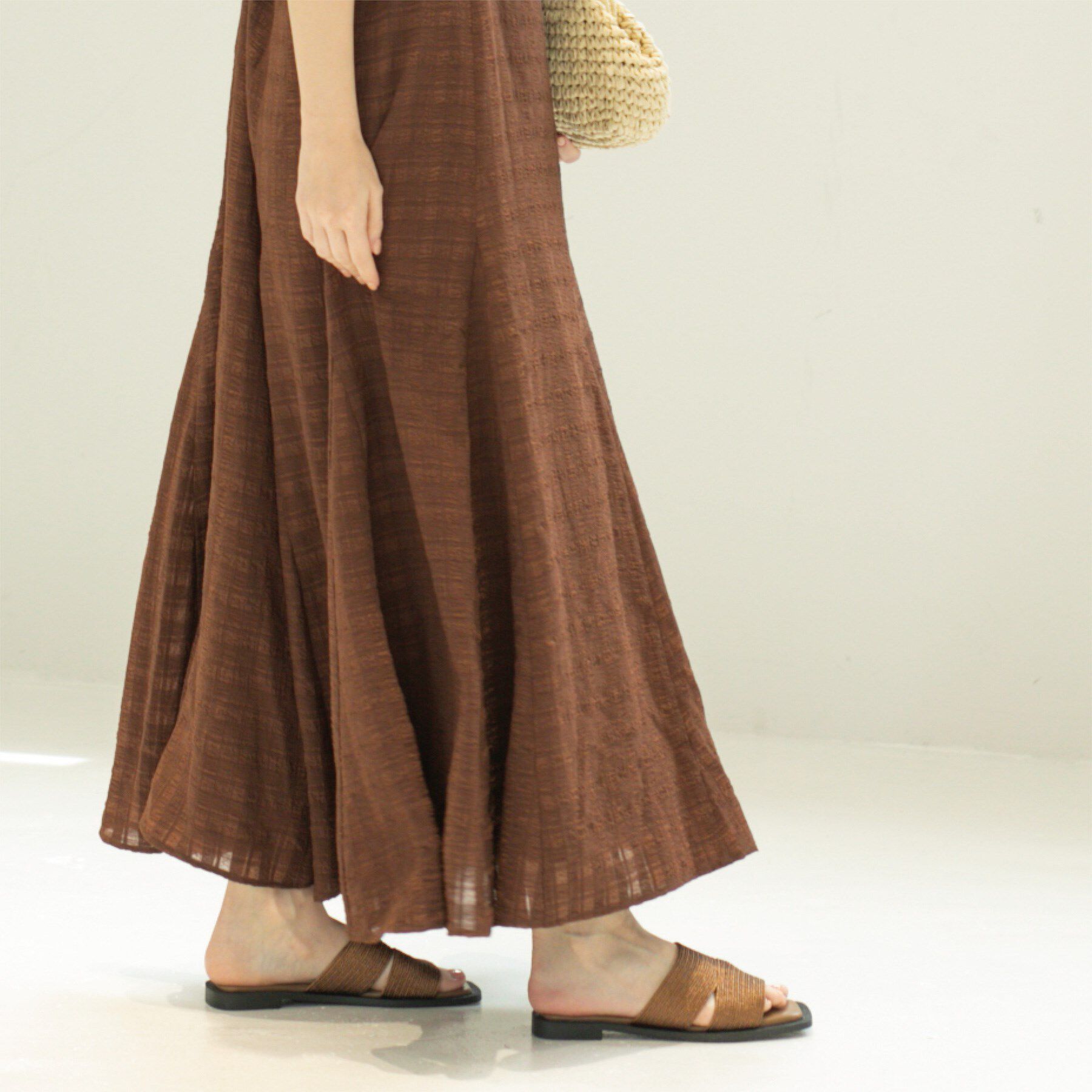 OPAQUE.CLIP「シアーチェックキャミワンピース【洗濯機洗い可】」|ワンピース|