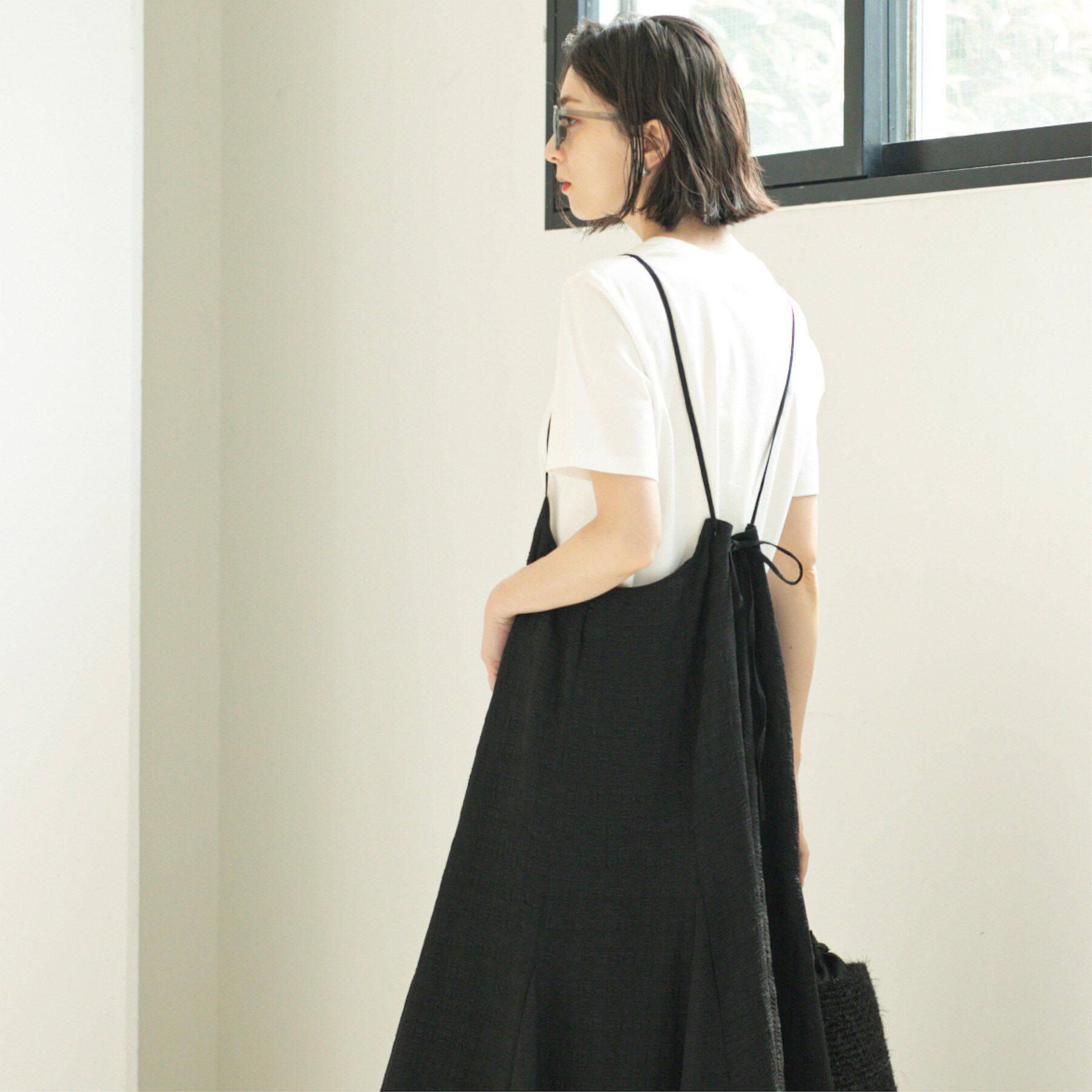 OPAQUE.CLIP「シアーチェックキャミワンピース【洗濯機洗い可】」|ワンピース|