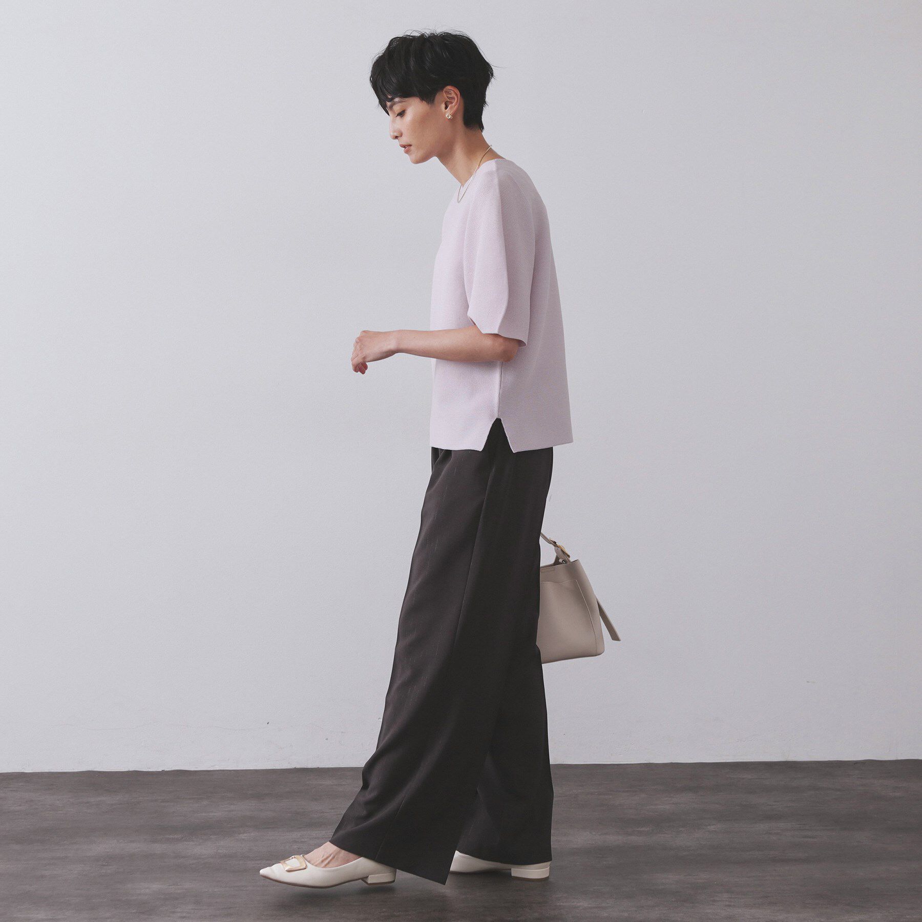 OPAQUE.CLIP「ガーターボリュームスリーブニット【UVケア/洗濯機洗い可】」|ニット・セーター|