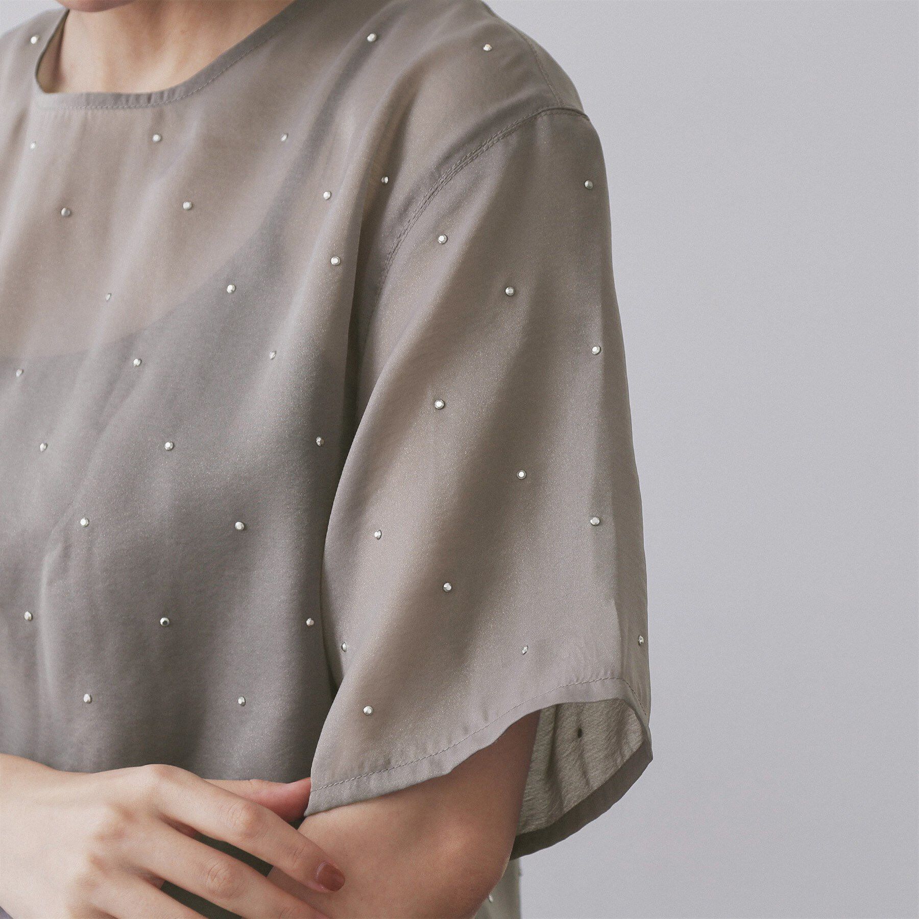 OPAQUE.CLIP「シアービジューブラウス【手洗い可】」|シャツ・ブラウス|