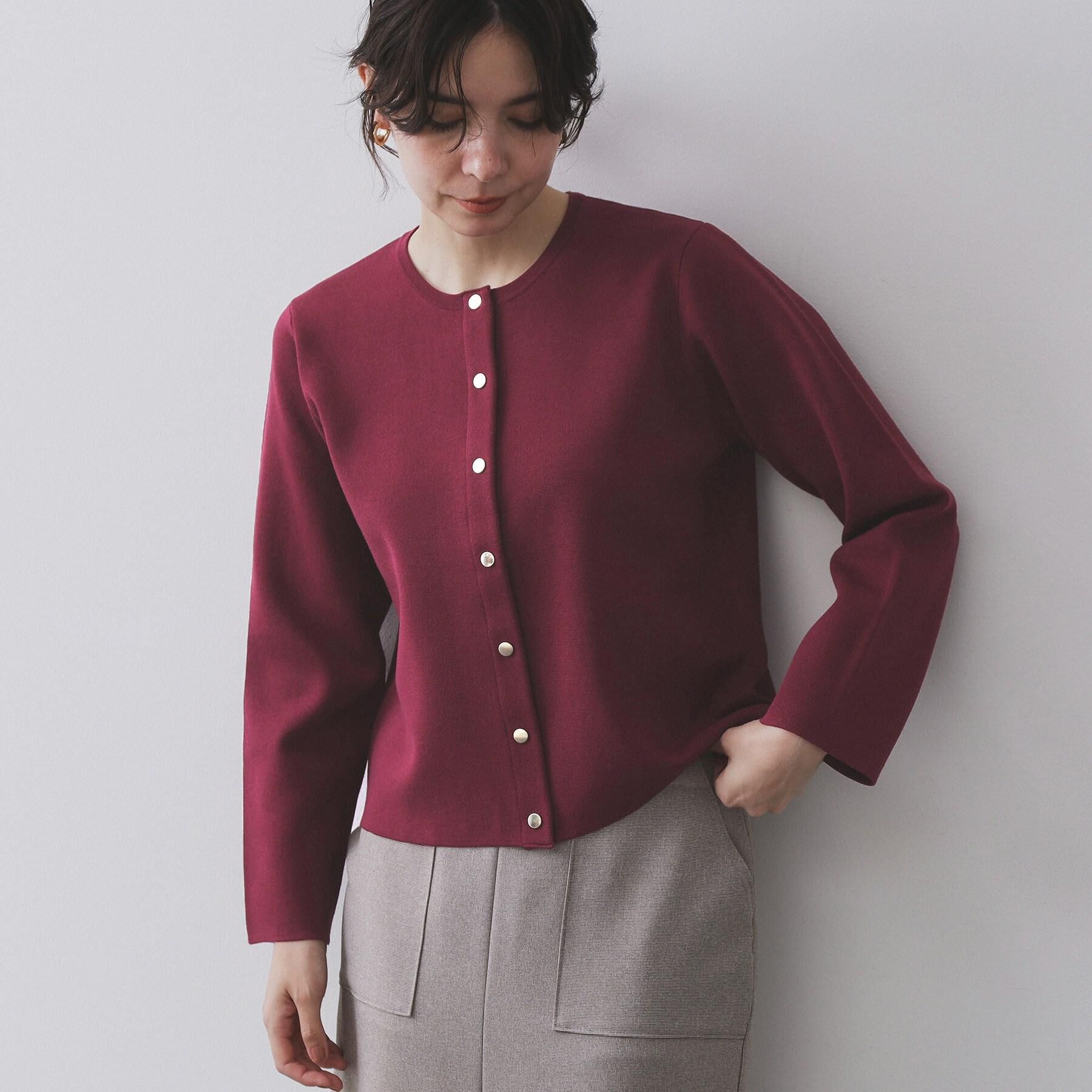 OPAQUE.CLIP「スナップボタンニットカーディガン【UVケア/洗濯機OK】《6col/S～LL》」|カーディガン|