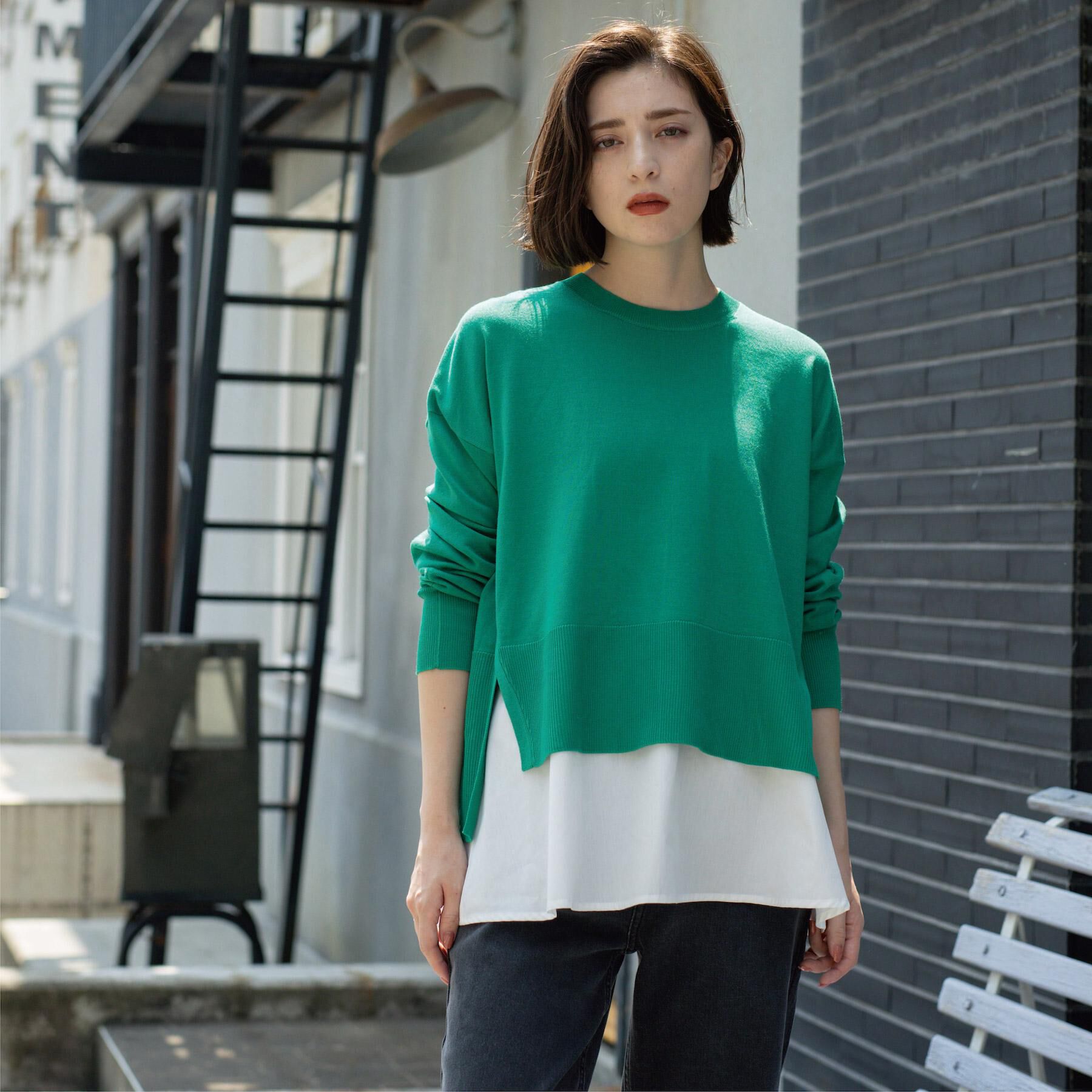 OPAQUE.CLIP「《ツインセット》リラクシーサイドスリットニット&times;ドッキングタンク【洗濯機洗い可】」|その他|