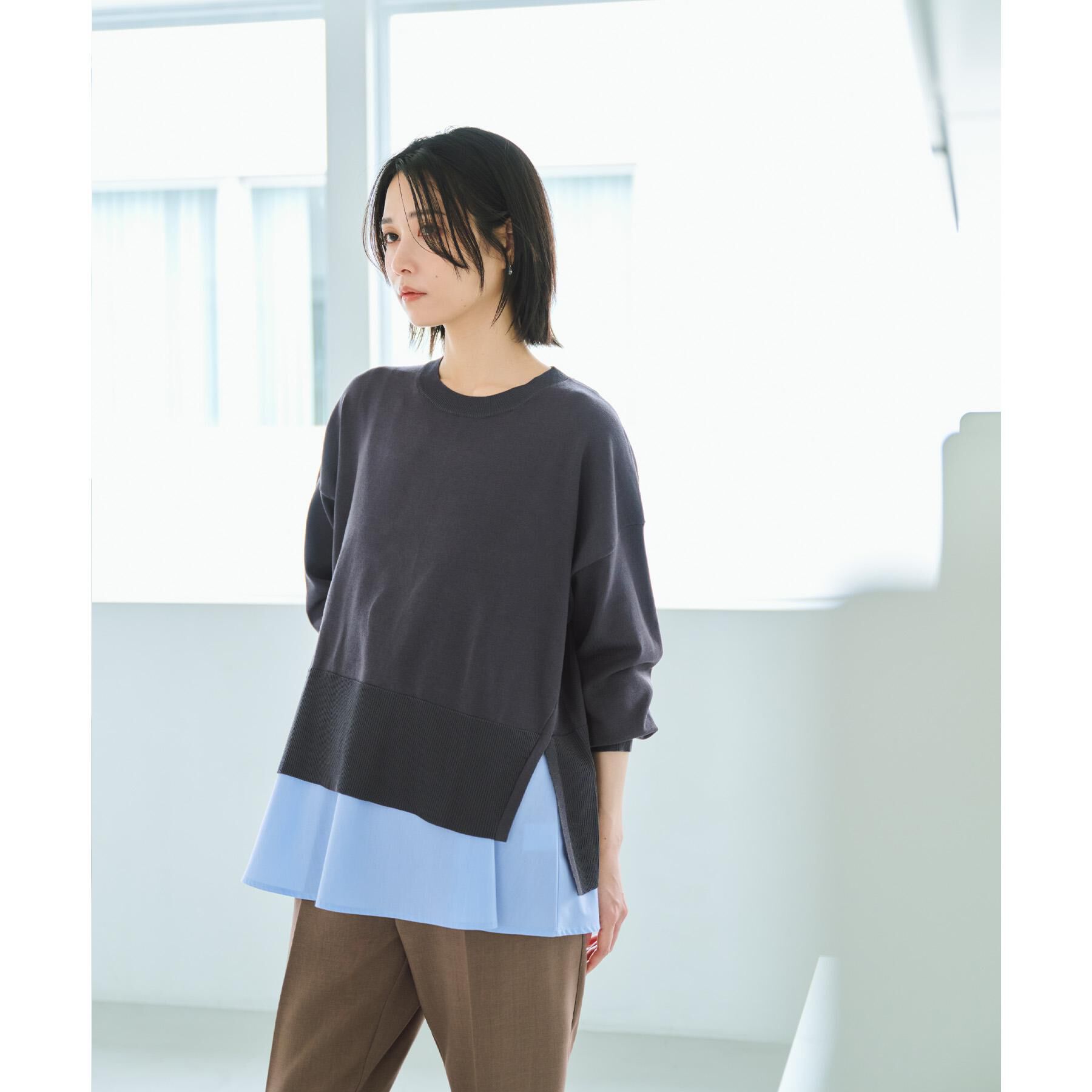 OPAQUE.CLIP「《ツインセット》リラクシーサイドスリットニット&times;ドッキングタンク【洗濯機洗い可】」|その他|