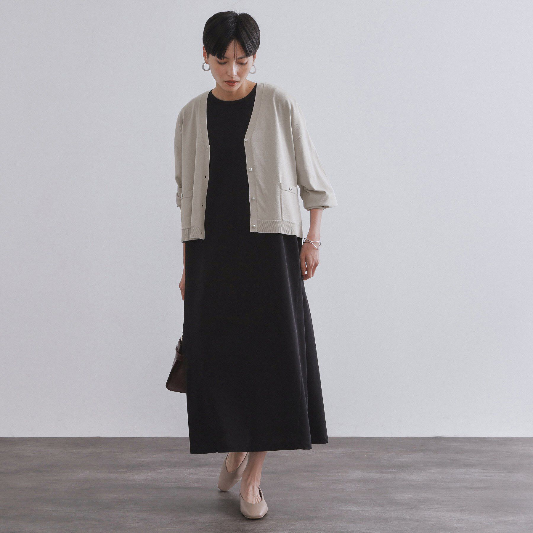 OPAQUE.CLIP「リラクシーVネックニットカーディガン【UVケア/接触冷感/洗濯機洗い可/抗ピル】」|カーディガン|