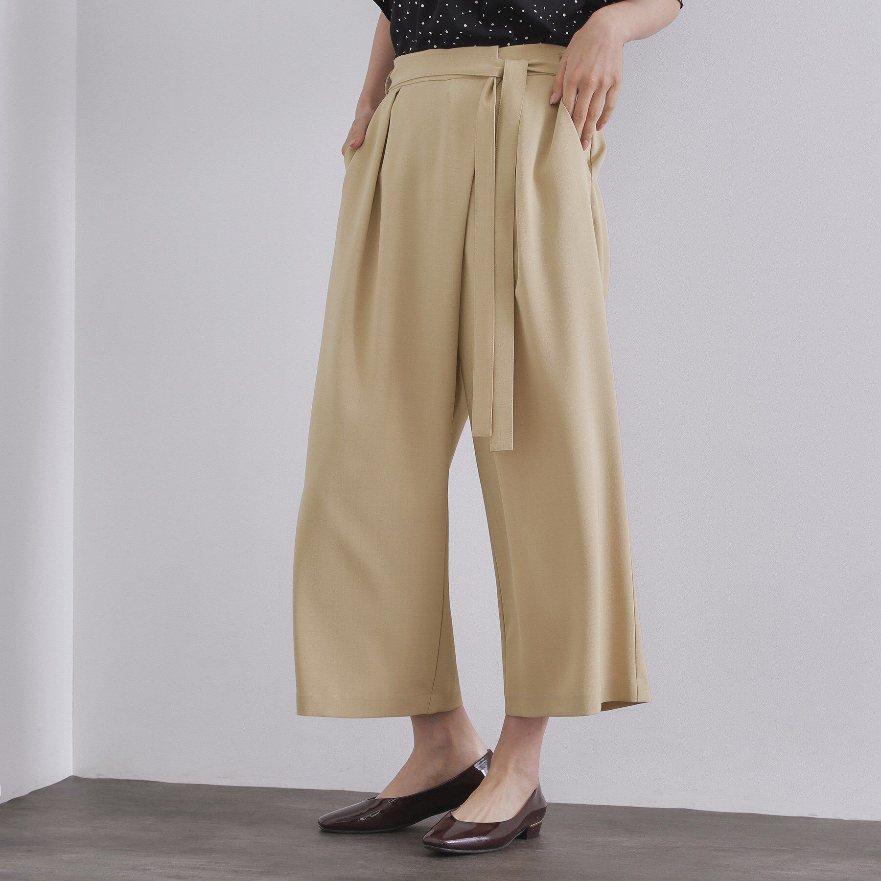 OPAQUE.CLIP「サッシュリボン付きラップデザインパンツ【洗濯機洗い可】」|その他|