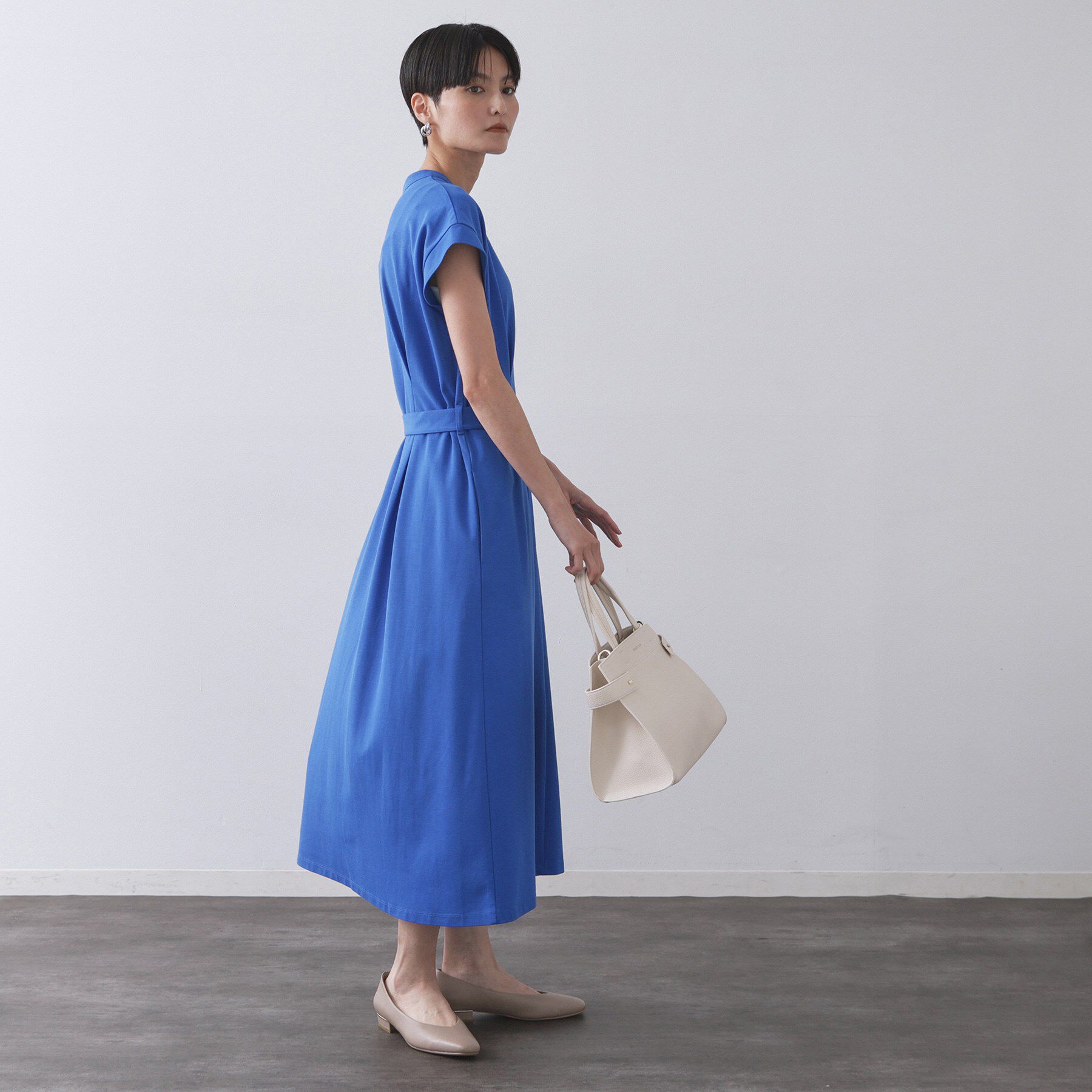 OPAQUE.CLIP「ベルト付きスキッパーワンピース【洗濯機洗い可】」|ワンピース|