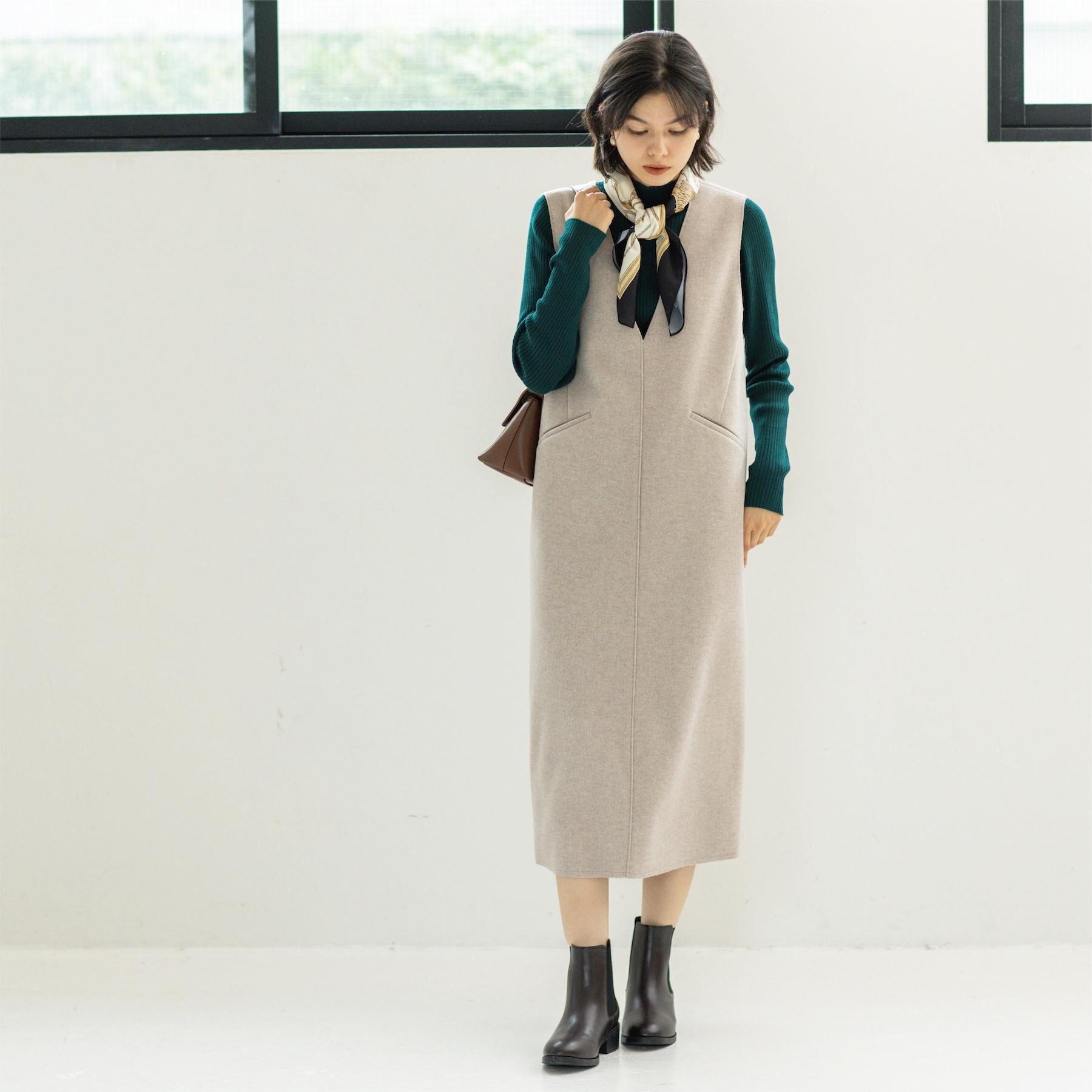 OPAQUE.CLIP「ウールライクジャンパードレス【洗濯機洗い可】」|ワンピース|