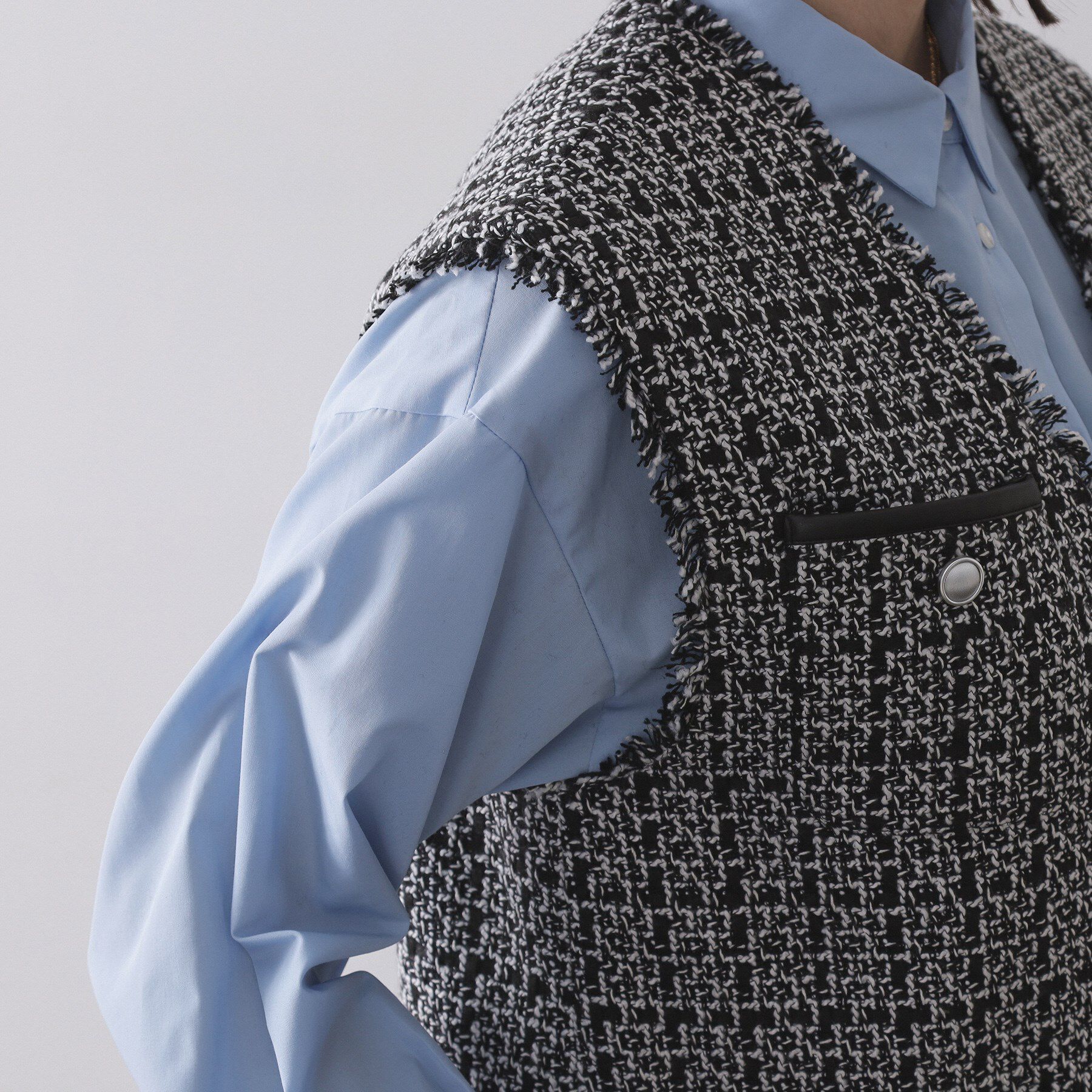 OPAQUE.CLIP「ツイードVネックベスト【洗濯機OK】」|ベスト・ジレ|