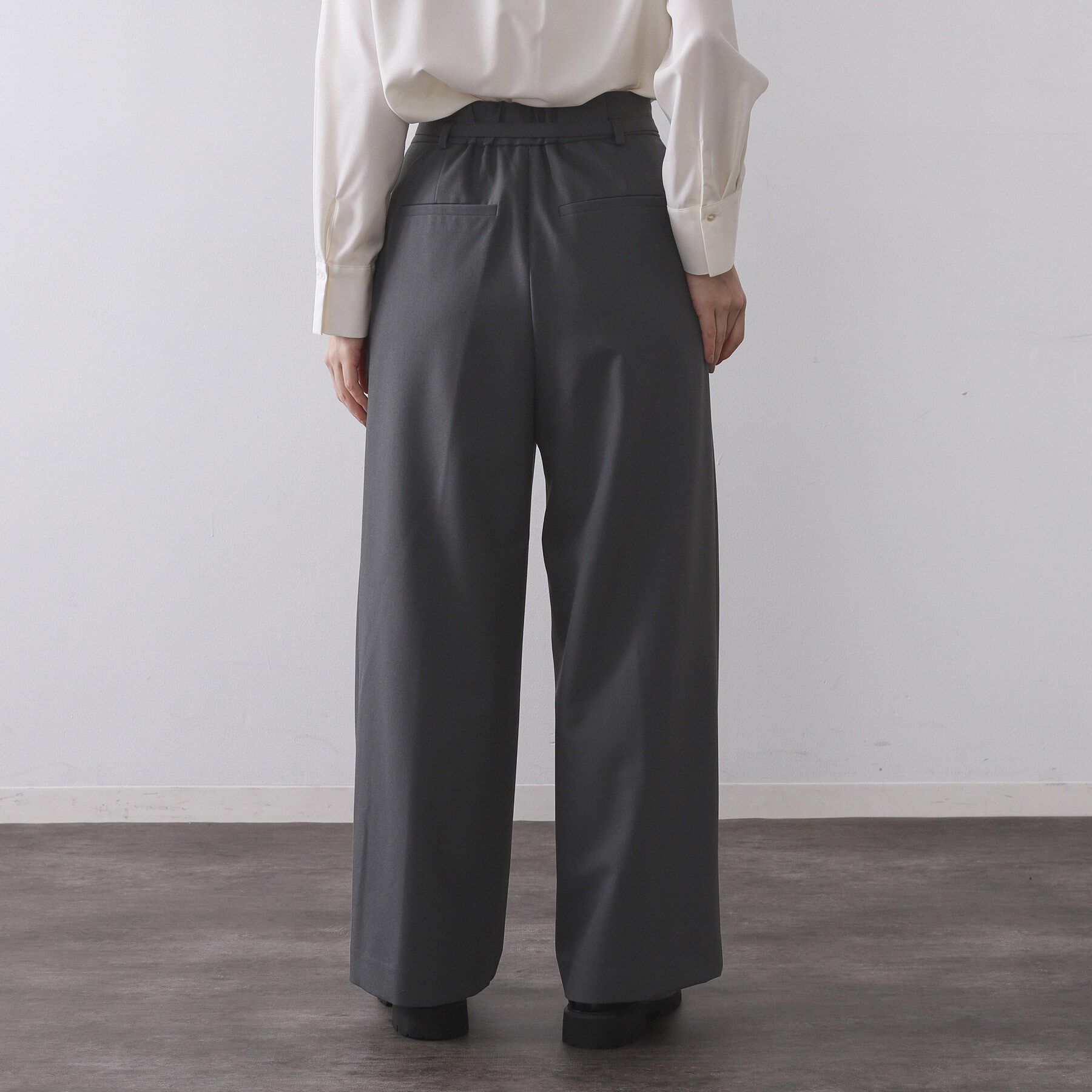 OPAQUE.CLIP「ベルト付きタックワイドパンツ【洗濯機OK】」|その他|