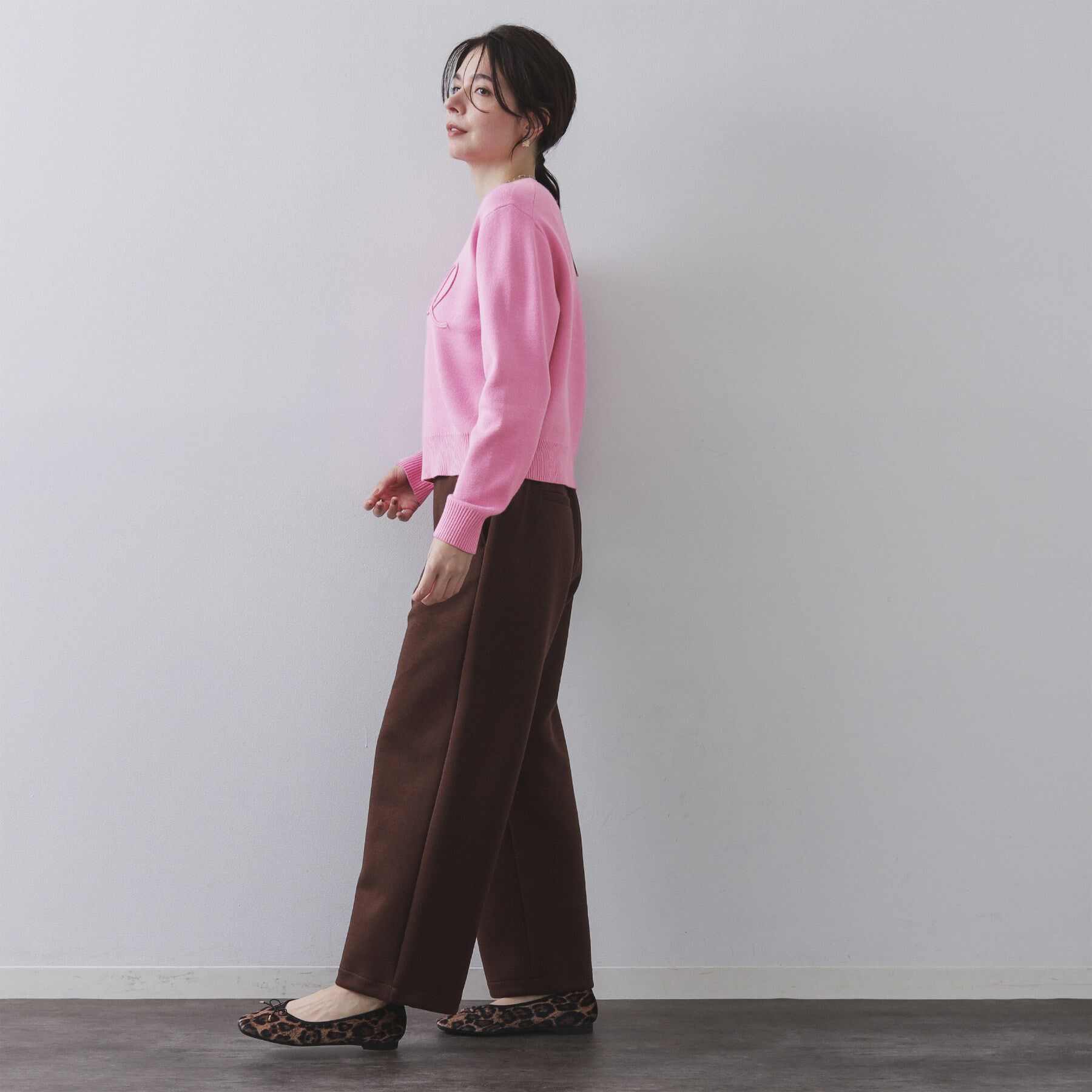 OPAQUE.CLIP「チェーン刺繍ロゴニット【洗濯機OK】」|ニット・セーター|