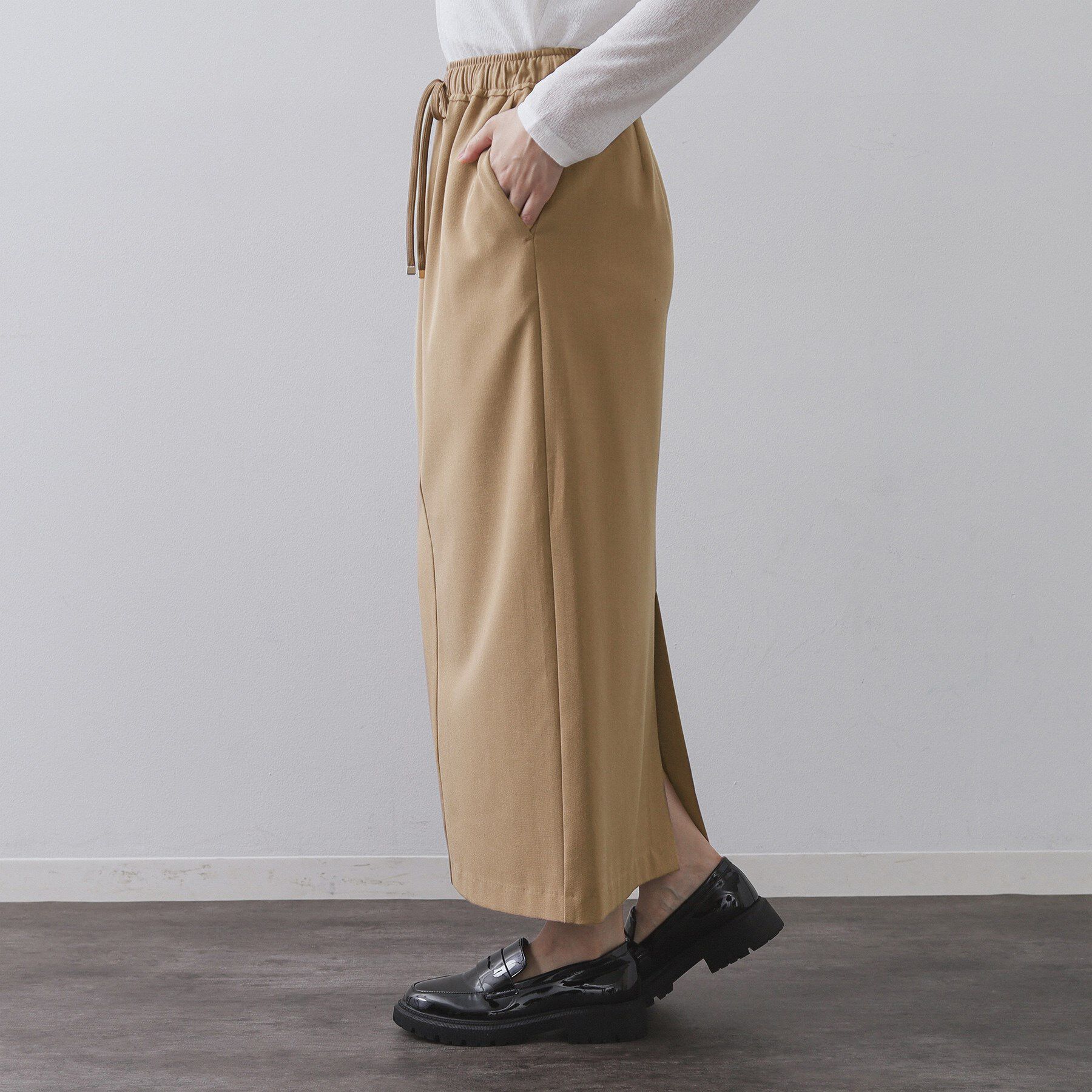 OPAQUE.CLIP「裏起毛イージーナロースカート／ネオサーモ【蓄熱素材／洗濯機洗い可」|スカート|