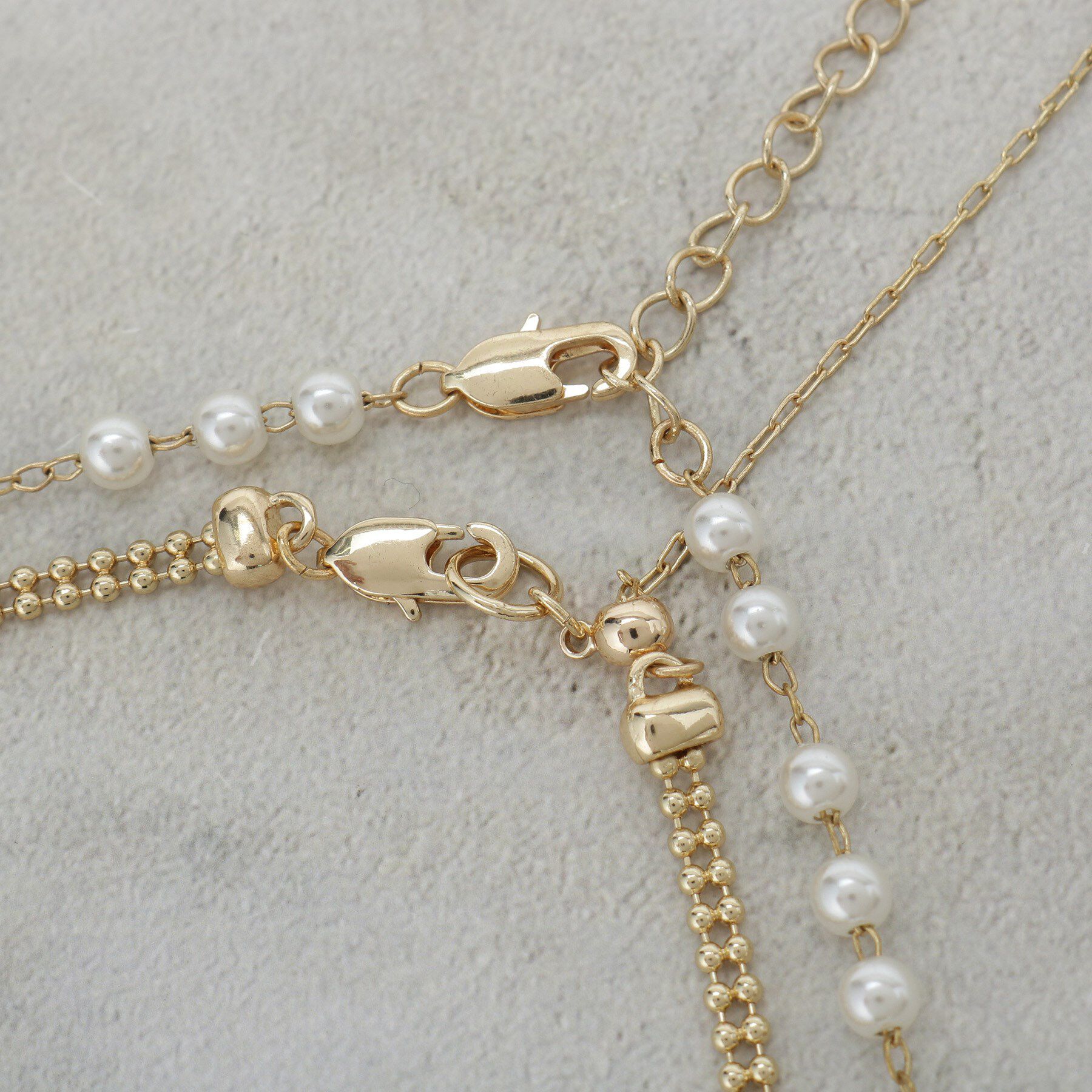 OPAQUE.CLIP「【2SET】2連フェイクパールチェーンネックレス」|ネックレス|