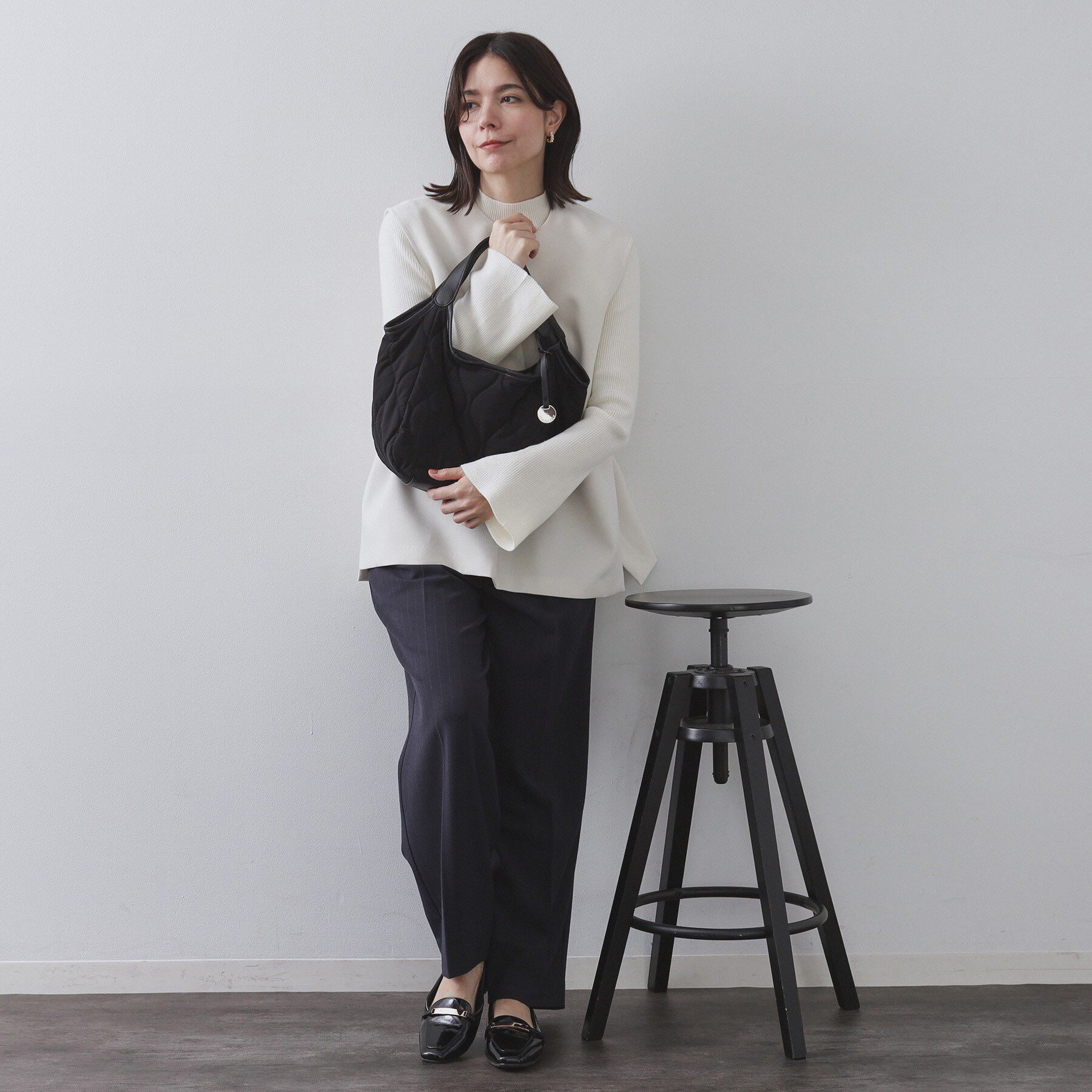 OPAQUE.CLIP「【フェイクファー／キルティング】くり手ミドルトートバッグ」|トートバッグ|