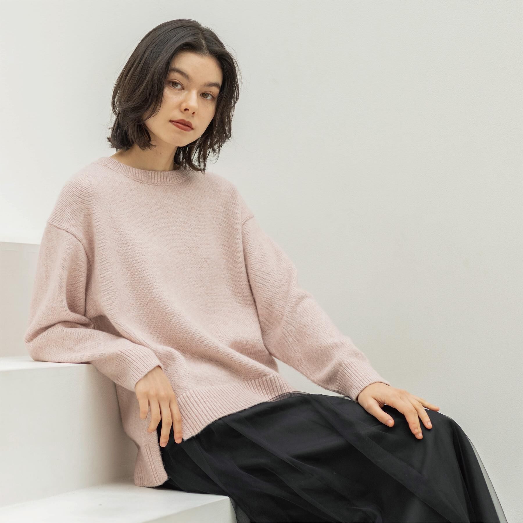 OPAQUE.CLIP「リラクシークルーネックニット【洗濯機OK】」|ニット・セーター|