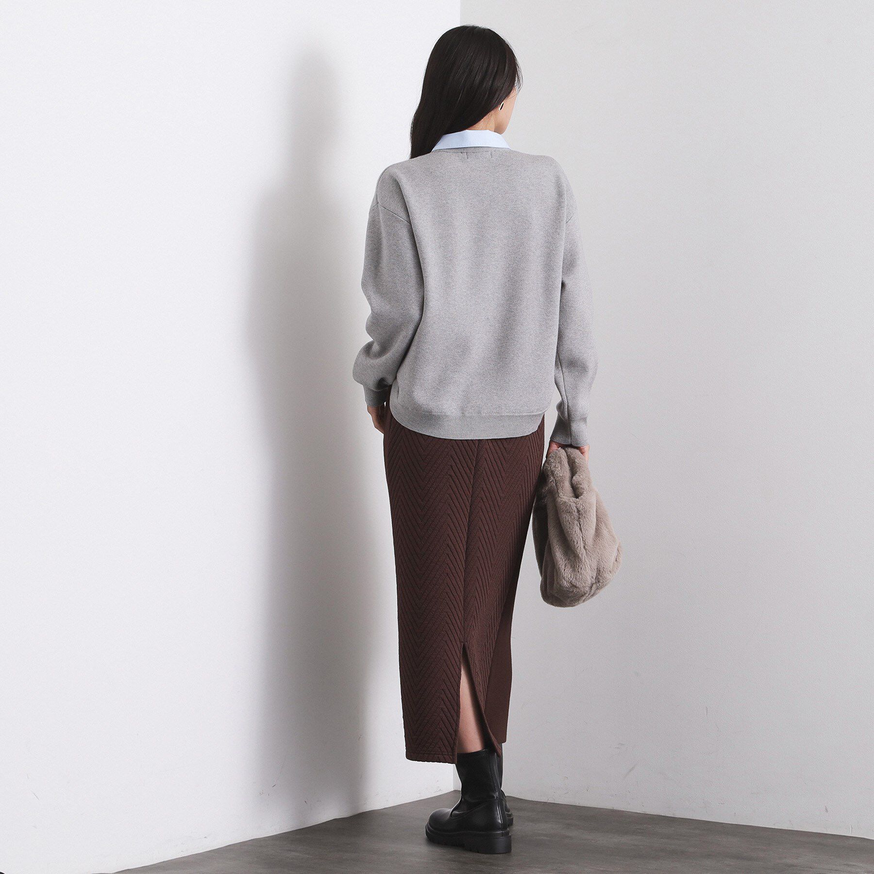 OPAQUE.CLIP「キルティングイージーナロースカート【洗濯機OK】」|スカート|