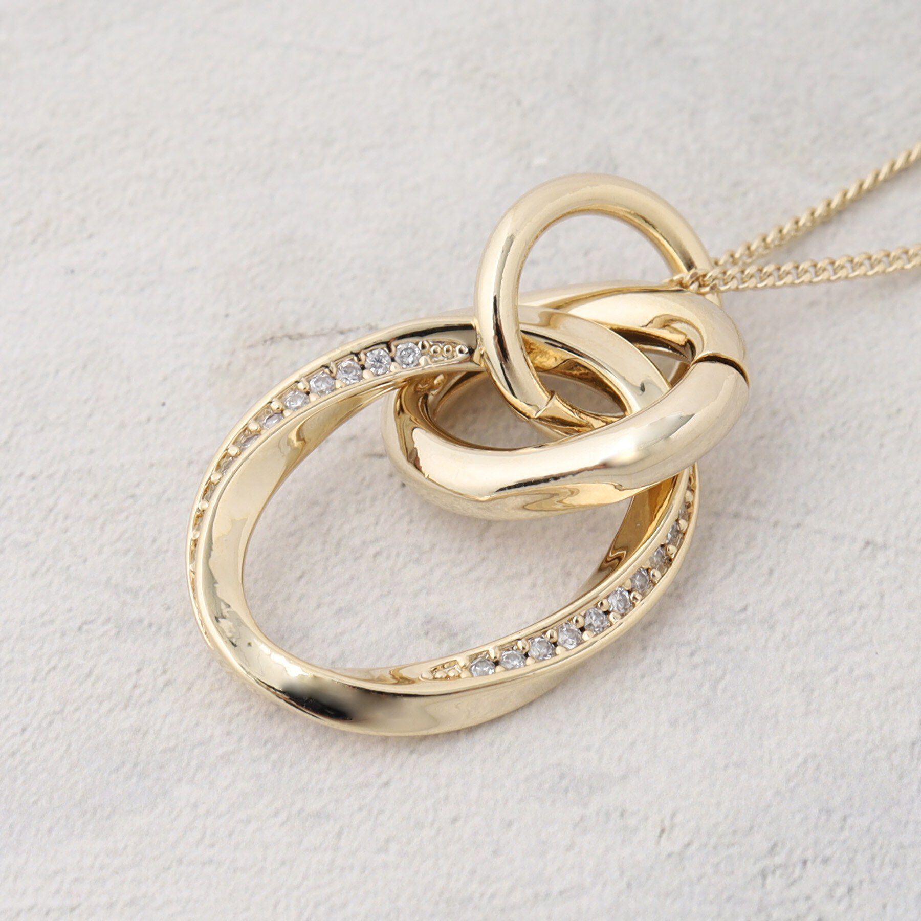 OPAQUE.CLIP「メタルオーバル&times;2連リング ロングネックレス」|ネックレス|