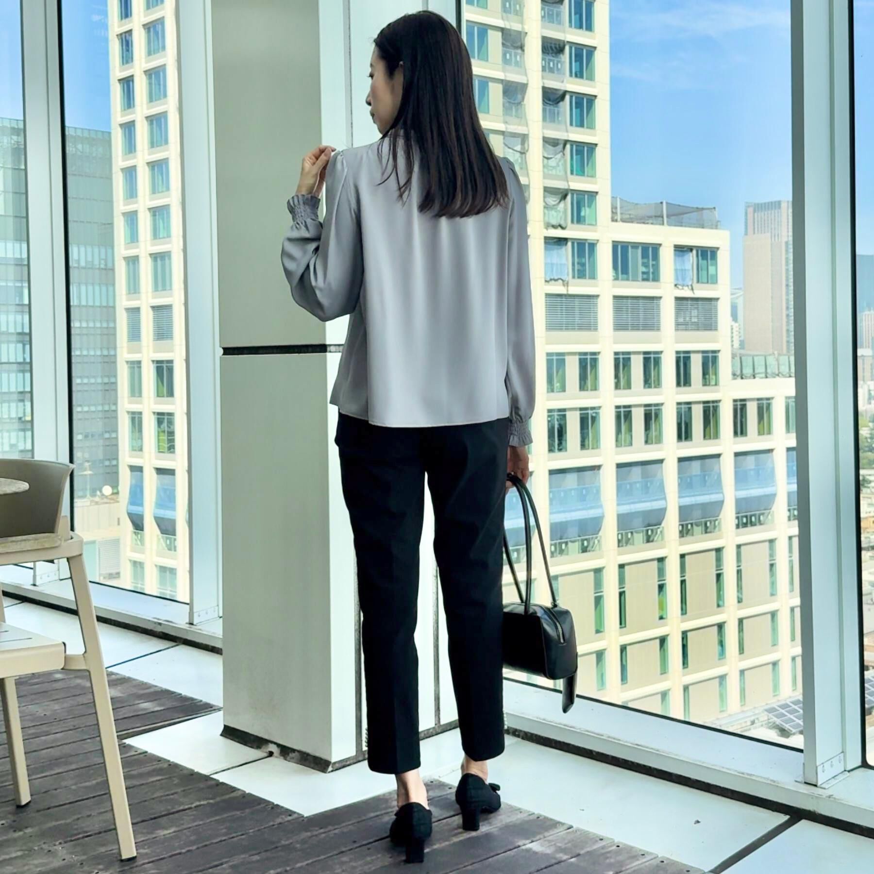 Couture broach「【フェミニン・通勤】タイ付きピコフリルブラウス」|シャツ・ブラウス|