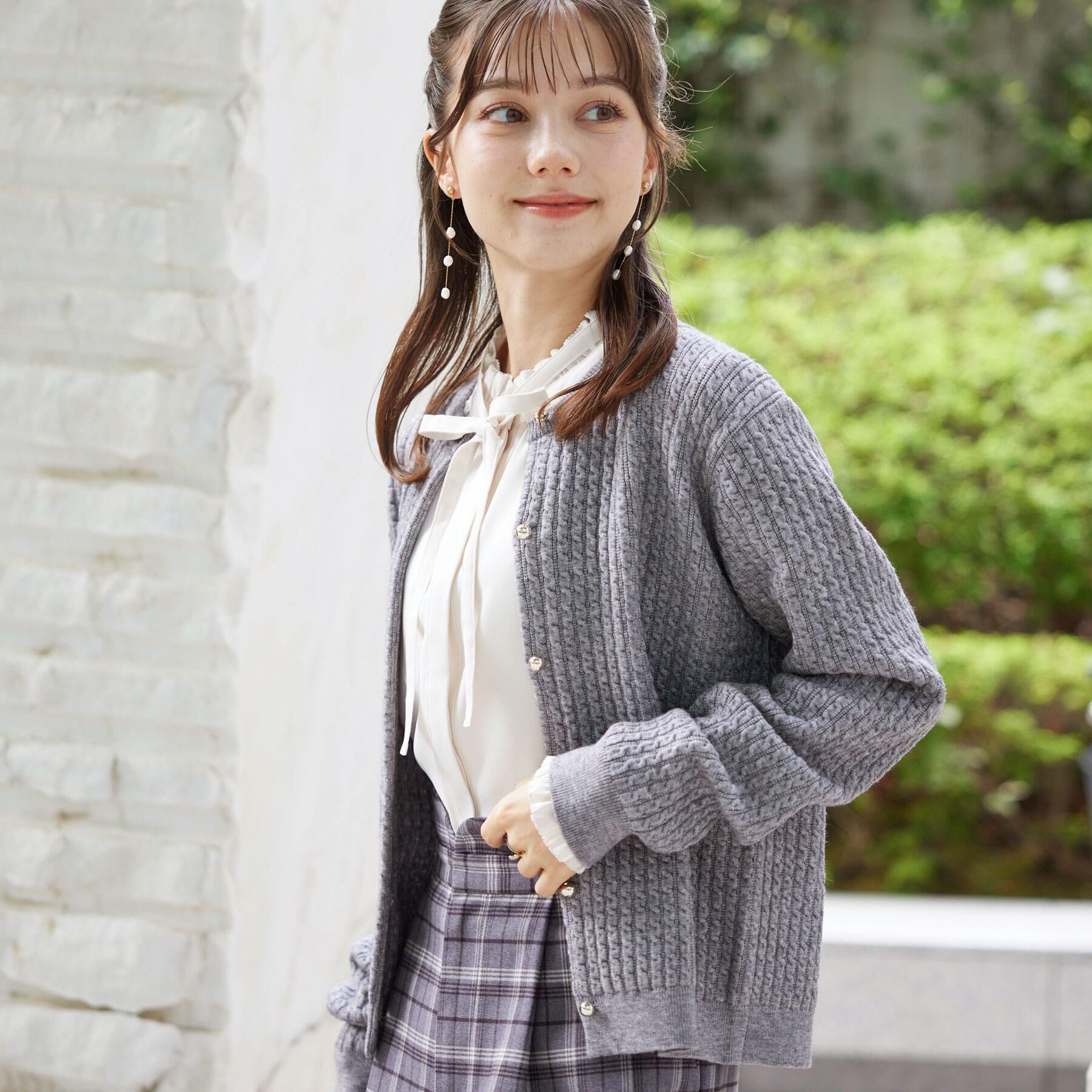 Couture broach「【大人可愛い・きれいめ・通勤】ケーブルカーディガン」|カーディガン|