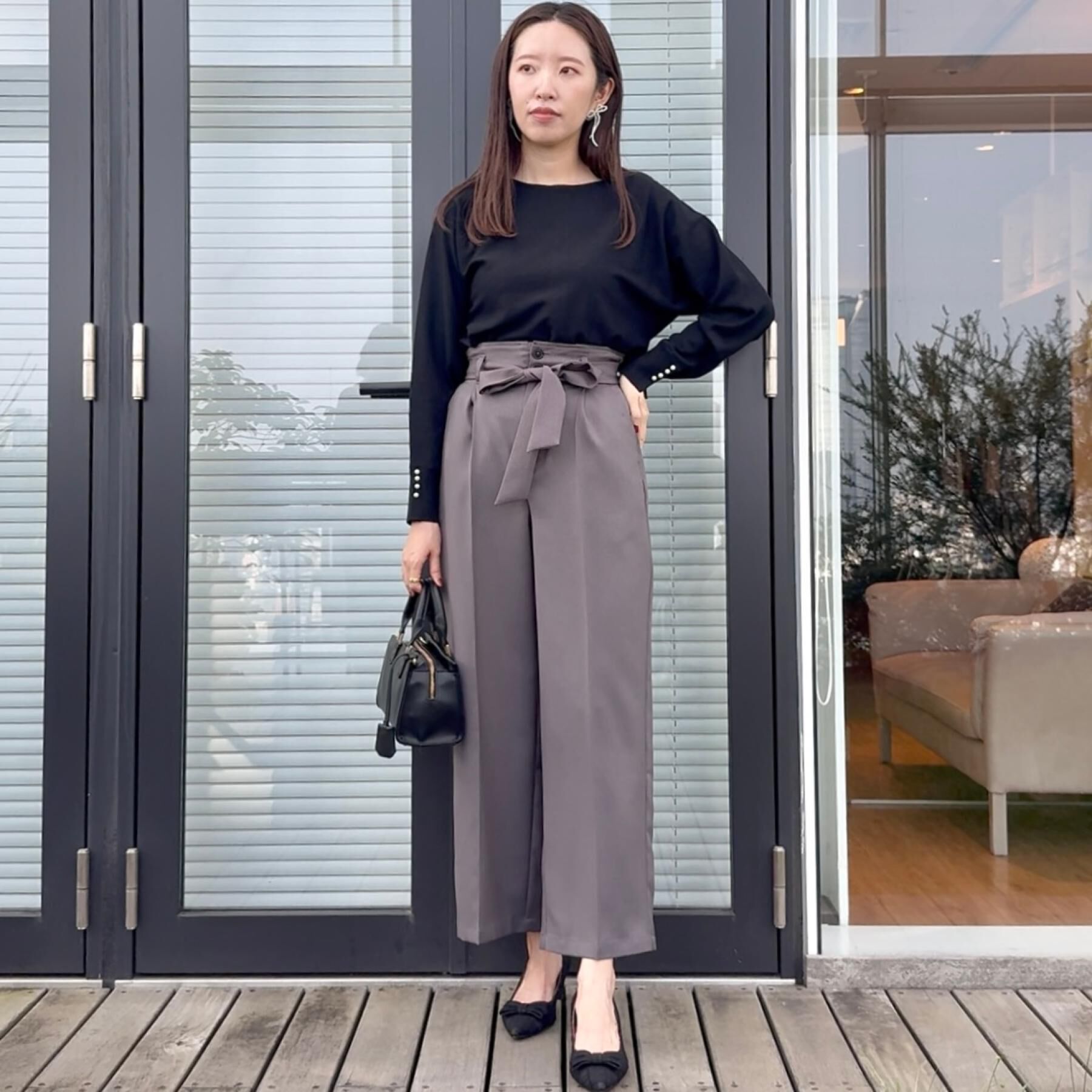 Couture broach「【大人上品・通勤・前後2WAY】バックパール調ドルマンニット」|ニット・セーター|