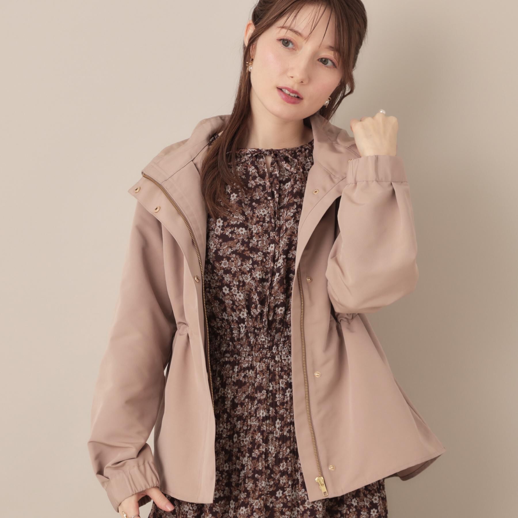 Couture broach「【撥水・ライナー付】愛されマンパ」|ブルゾン・スタジャン|ピンクベージュ(05