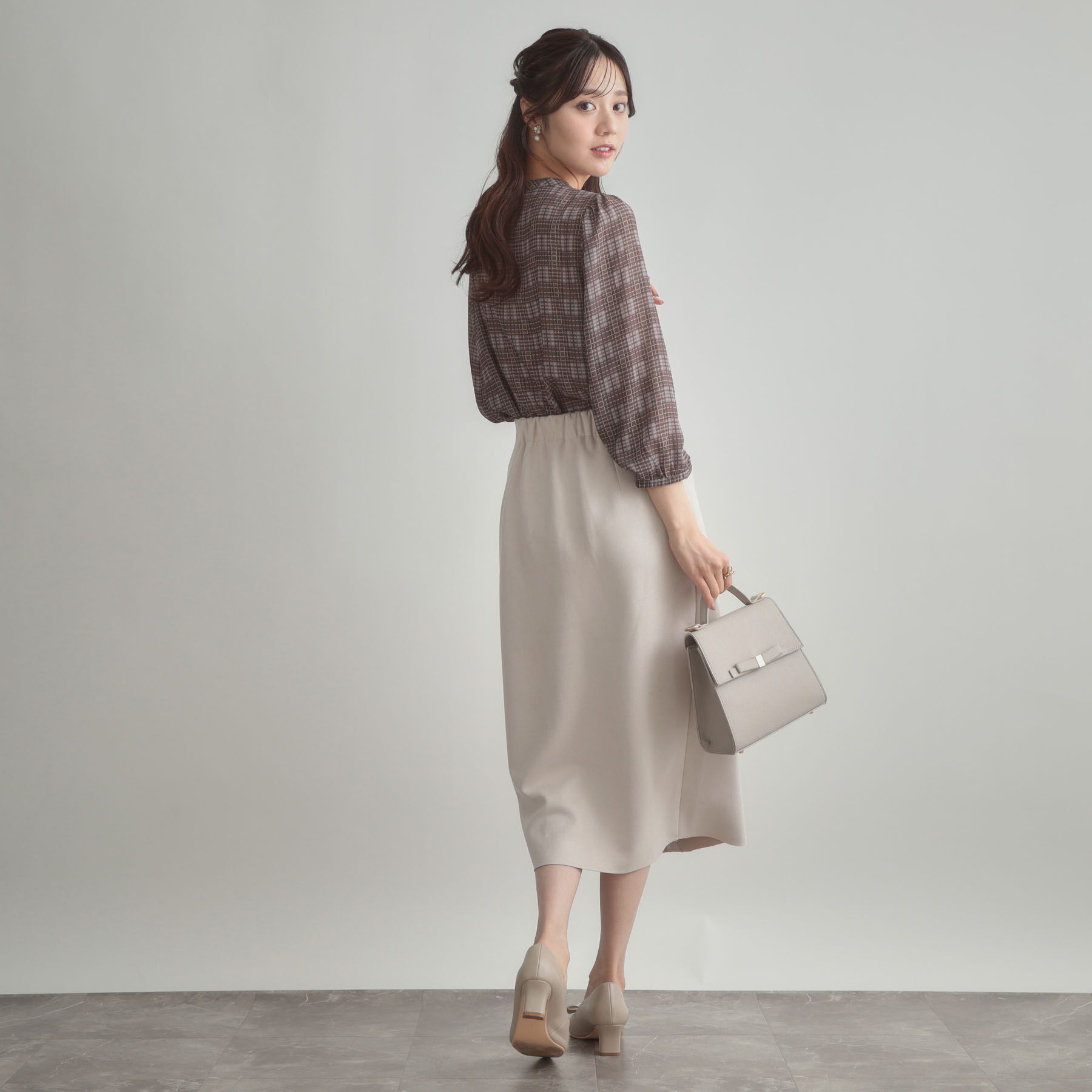 Couture broach「【洗える・ストレッチ・通勤】スエード調ダンボールIラインスカート」|スカート|