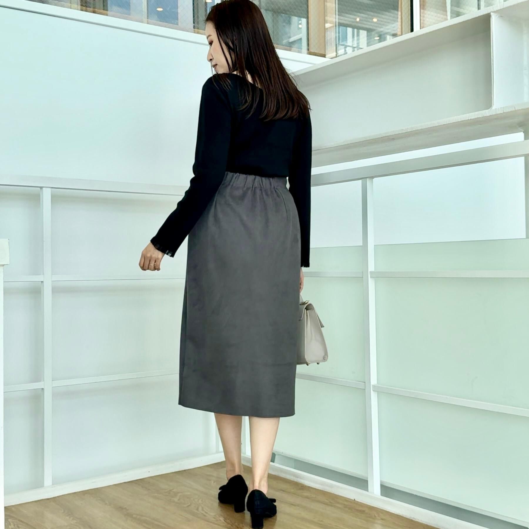 Couture broach「【大人可愛い・リボン取り外し可】前後2WAYラメリブ シアープチフリルニット」|ニット・セーター|