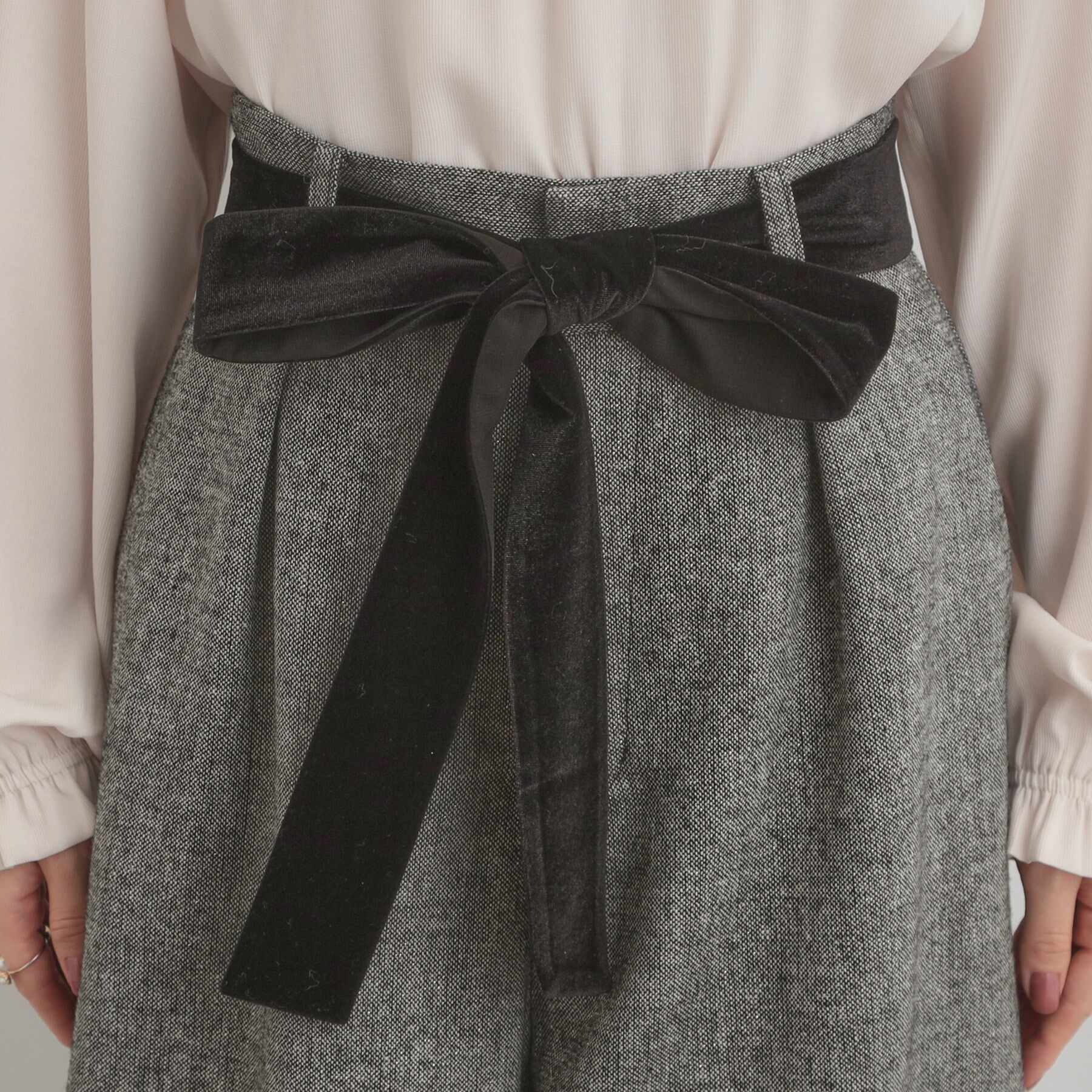 Couture broach「【上品華やか・通勤】ラメツイード ワイドパンツ」|その他|