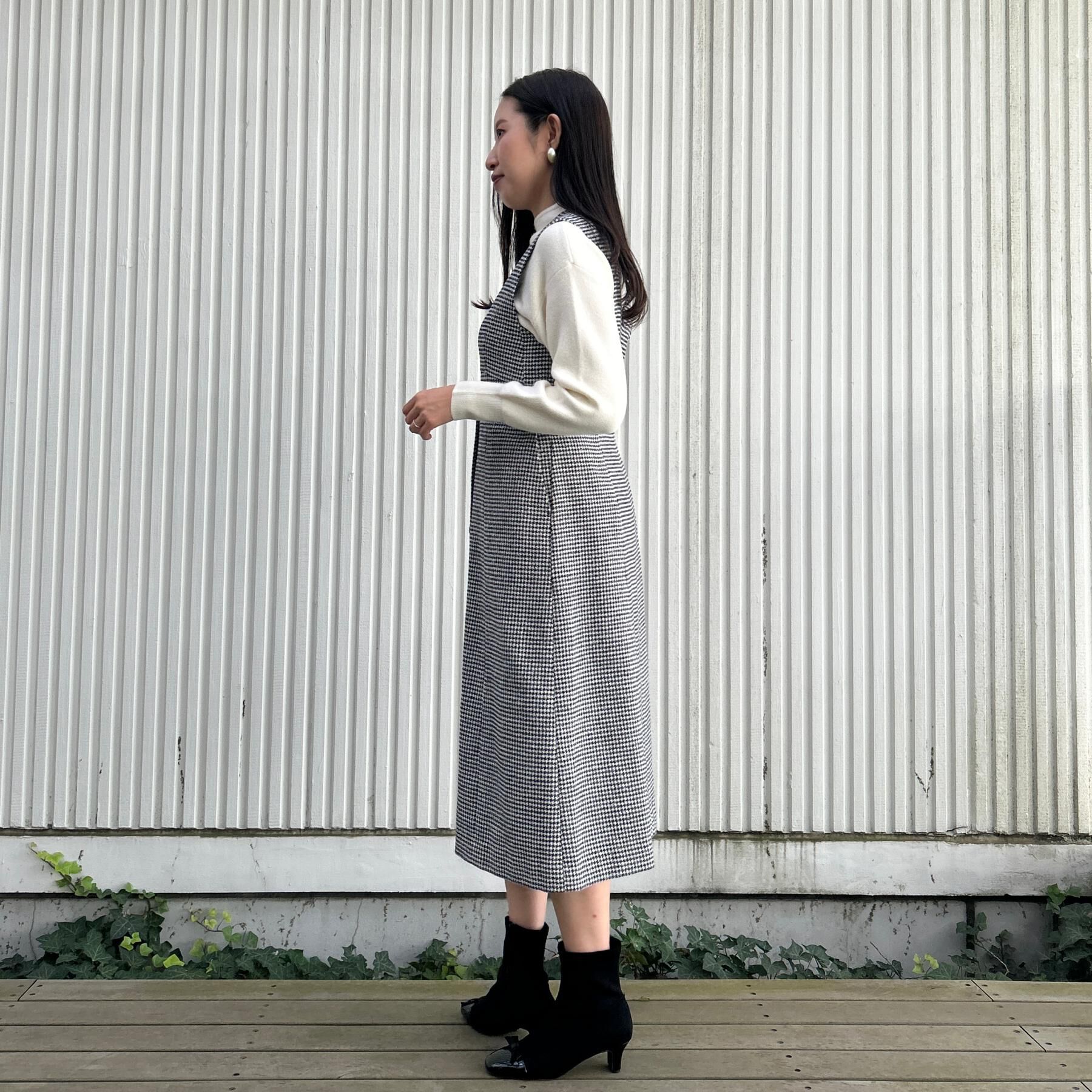 Couture broach「【クラシカル・通勤】ラメ千鳥釦デザインジャンスカ」|ワンピース|