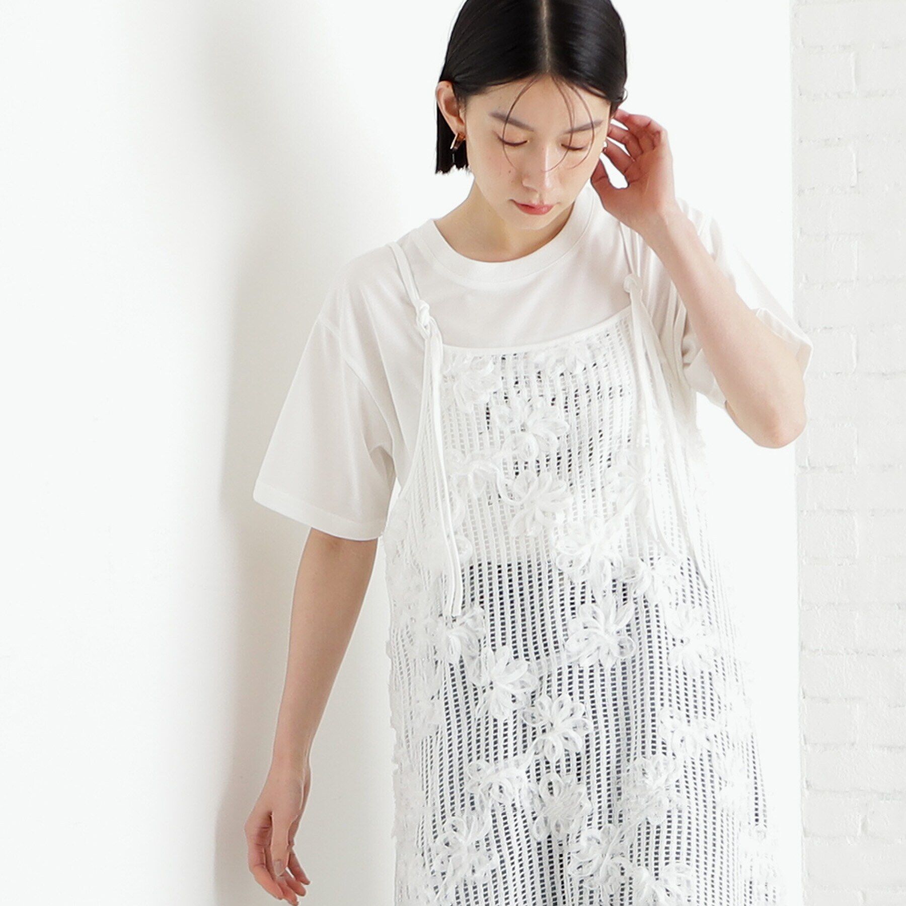 THE SHOP TK「3Dレースキャミワンピ」|ワンピース|