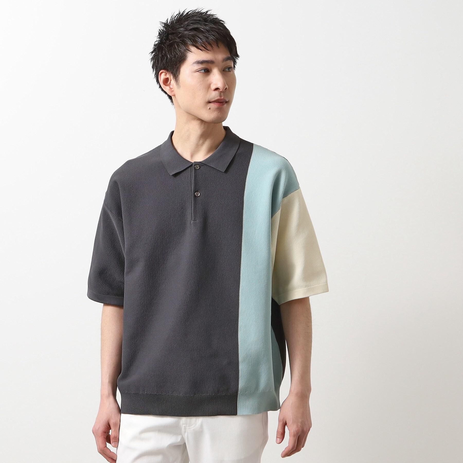 THE SHOP TK「パネルニットポロシャツ」|ポロシャツ|
