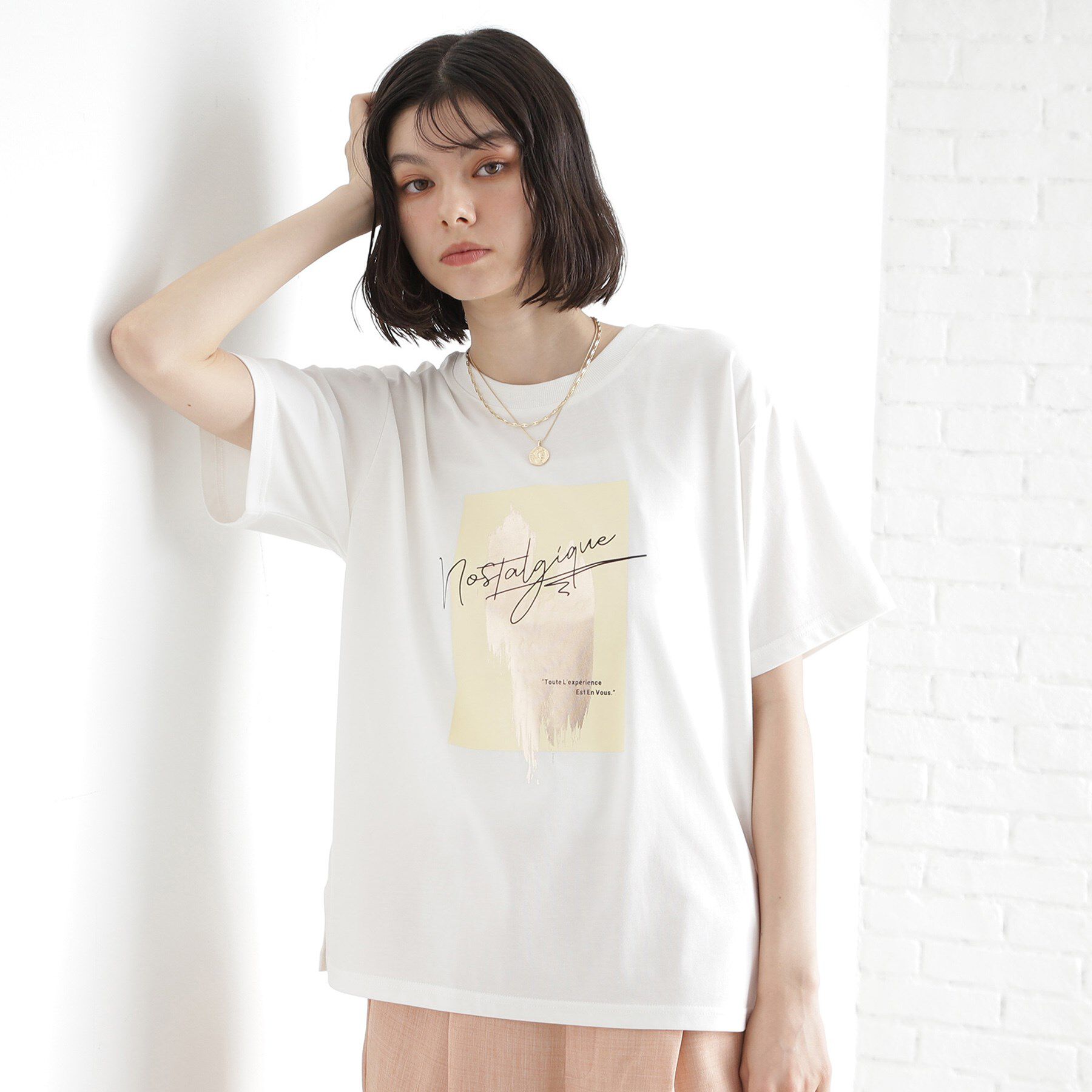 THE SHOP TK「ロゴアソートTシャツ【接触冷感/UVケア/洗濯機OK】」|Tシャツ・カットソー|オフホワイト(103