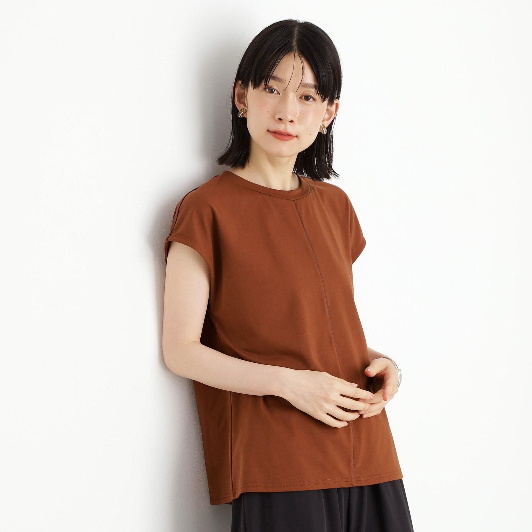 THE SHOP TK「合皮パイピングフレンチTシャツ【洗える】」|Tシャツ・カットソー|