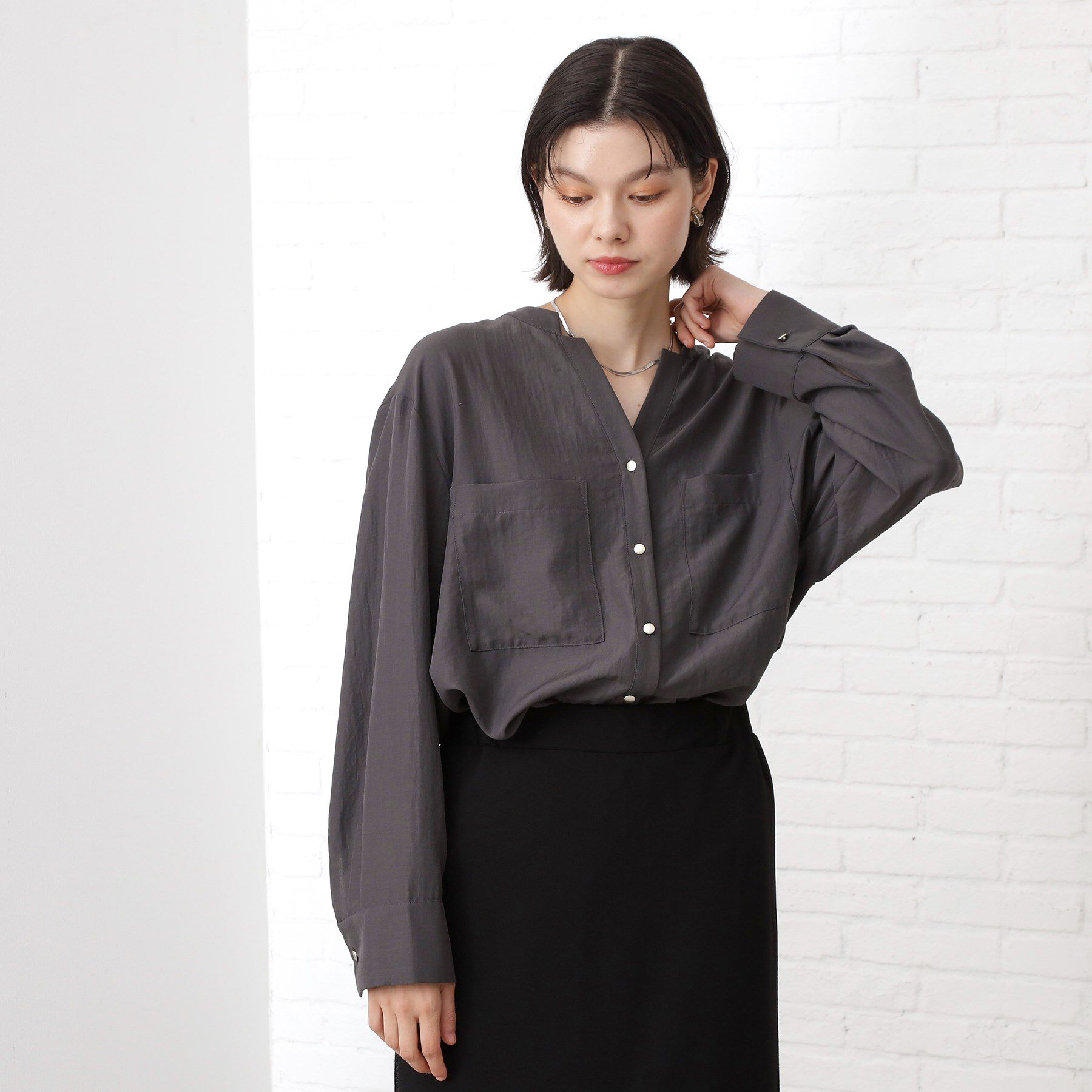 THE SHOP TK「【通勤にもデイリーにも】ダブルポケットスキッパーシャツ/洗濯機OK」|シャツ・ブラウス|