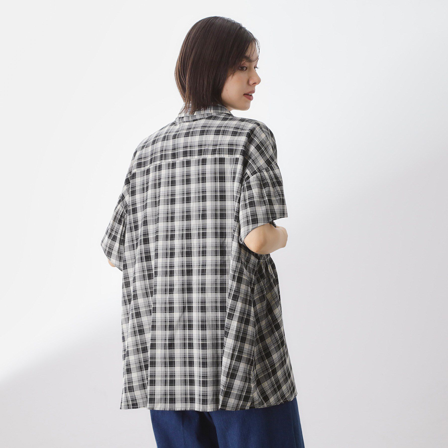 THE SHOP TK「チェック柄チュニックブラウス」|シャツ・ブラウス|