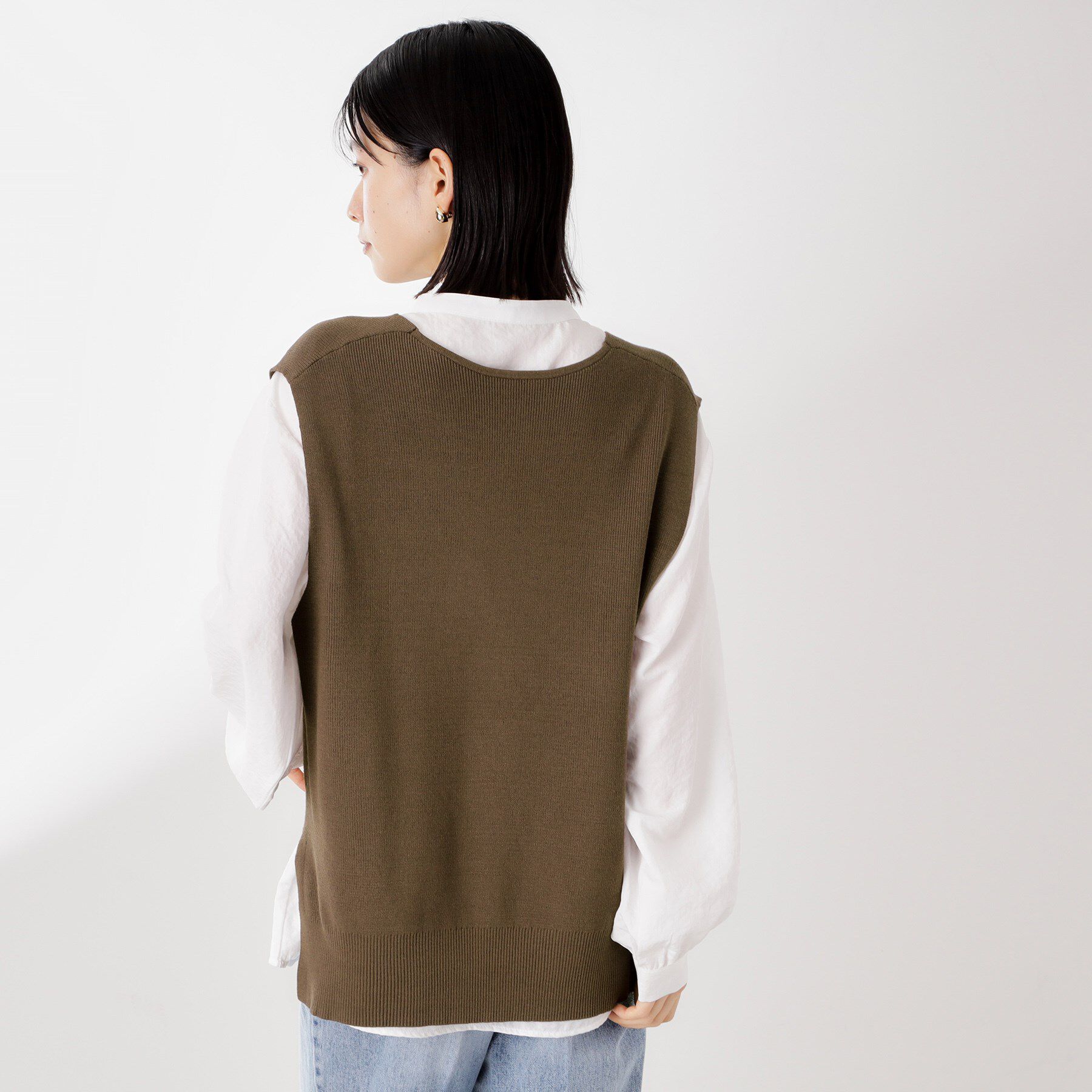 THE SHOP TK「【春まで着られる】ニットベスト＆ブラウスセット/洗濯機OK」|シャツ・ブラウス|