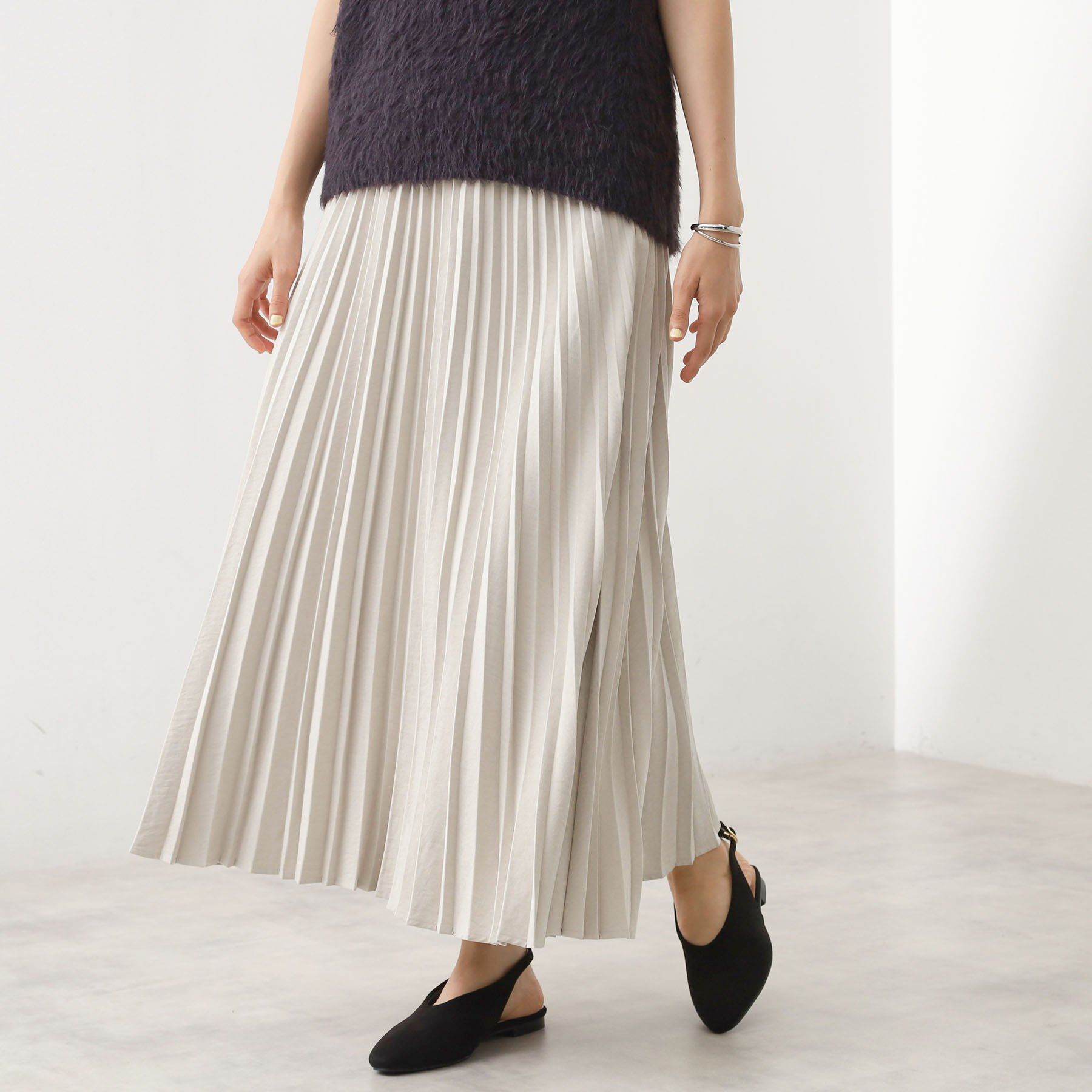 THE SHOP TK「スエードプリーツスカート【洗える】」|スカート|