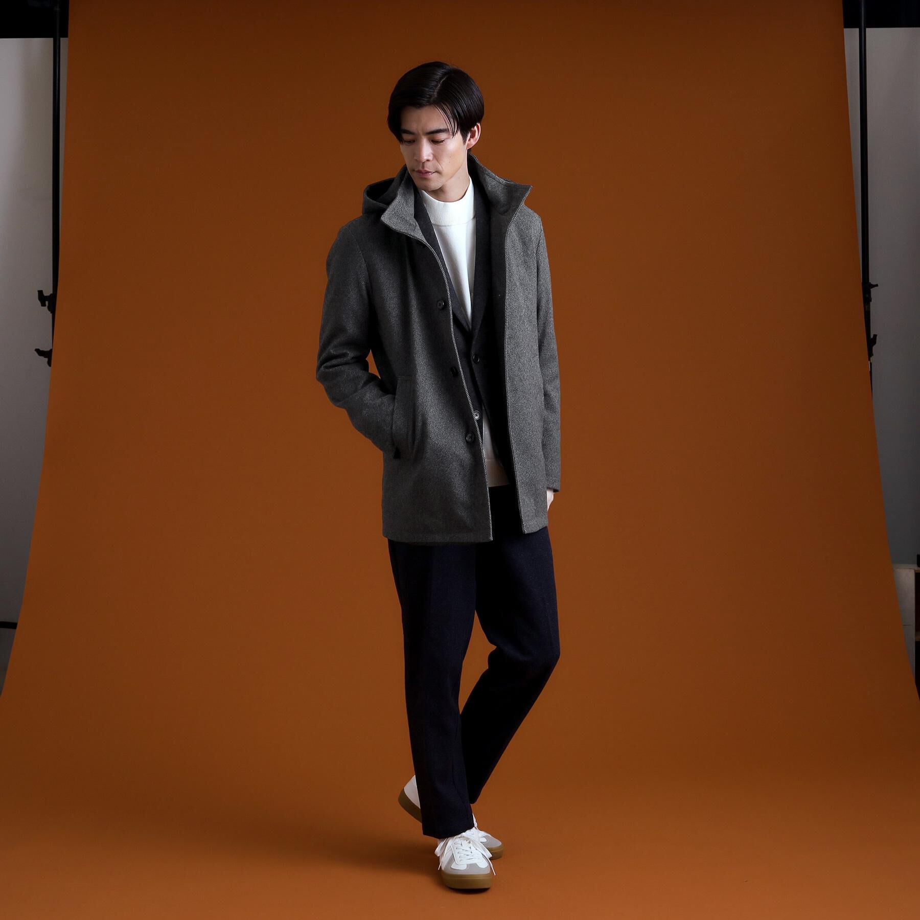 THE SHOP TK「ON/OFF対応 ウーリック スタンド メルトンコート　【洗濯機OK/フード取外し可】」|その他|