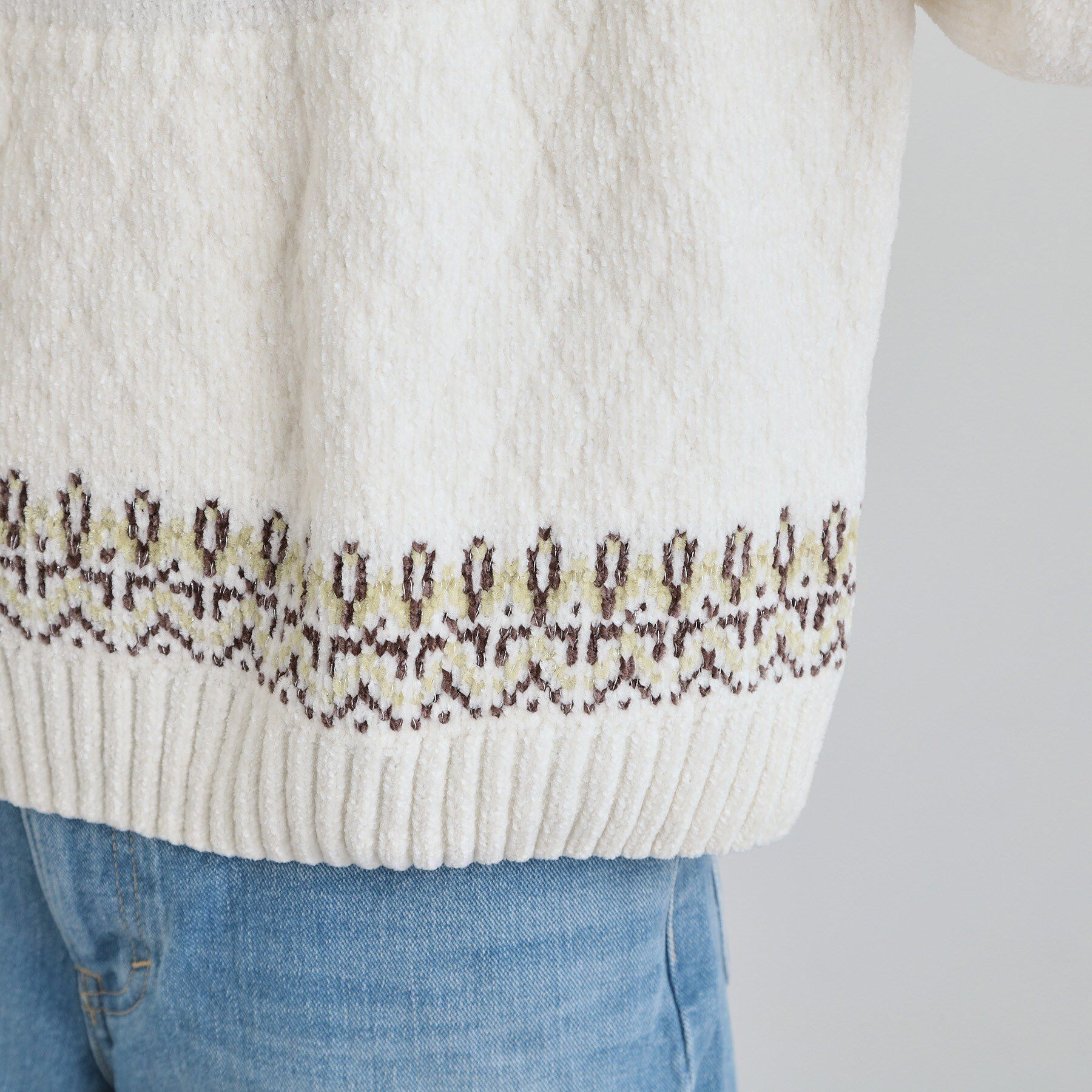 THE SHOP TK「上品さと少しの遊び心を モール求心柄ニット」|ニット・セーター|