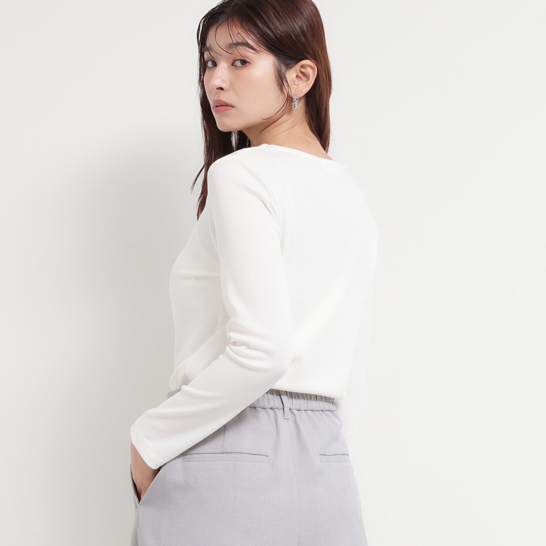 THE SHOP TK「スクエアネックテレコトップス」|Tシャツ・カットソー|