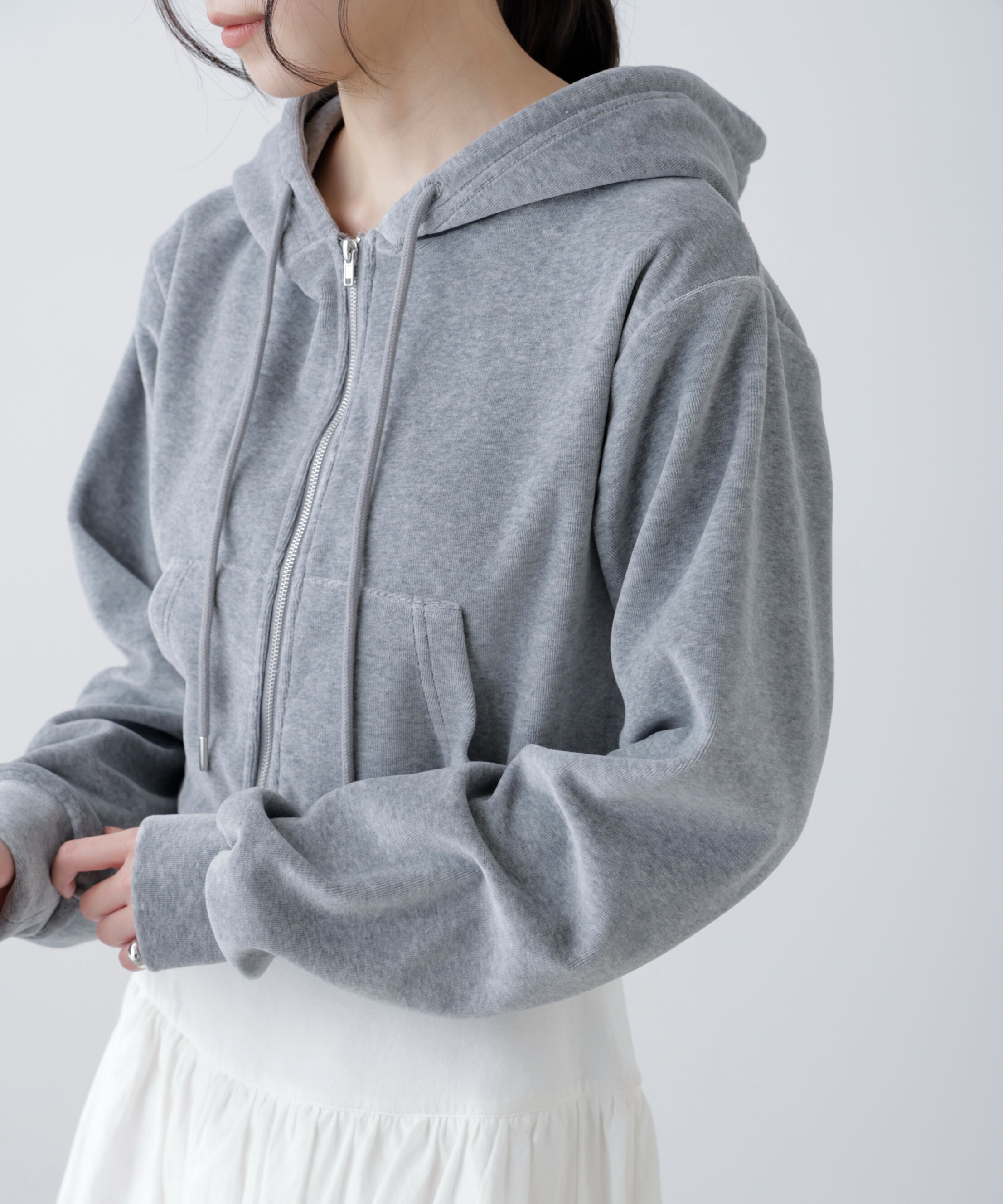  「Ｗジップベロアパーカー」|Tシャツ・カットソー|