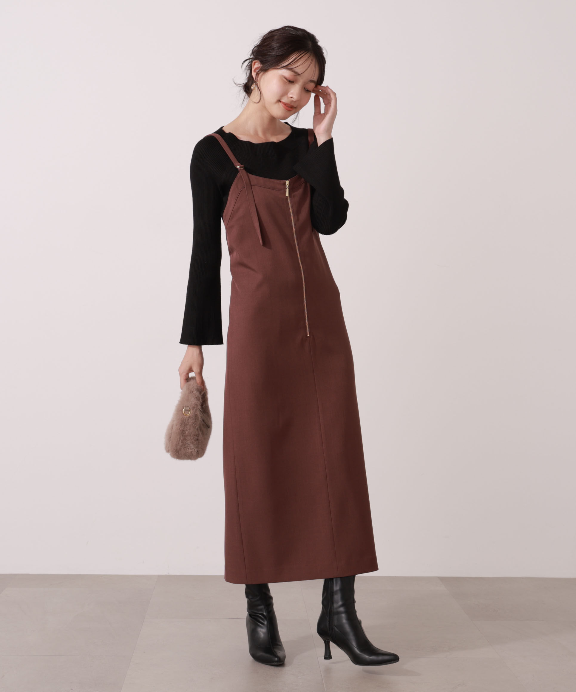 PROPORTION BODY DRESSING「フロントファスナーナロージャンスカ」|ワンピース|