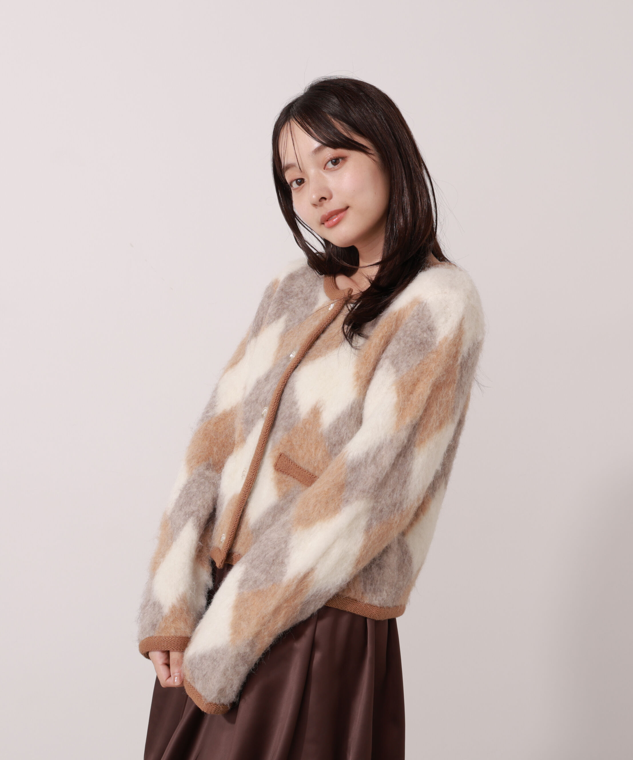 PROPORTION BODY DRESSING「シャギーニットジャケット」|カーディガン|