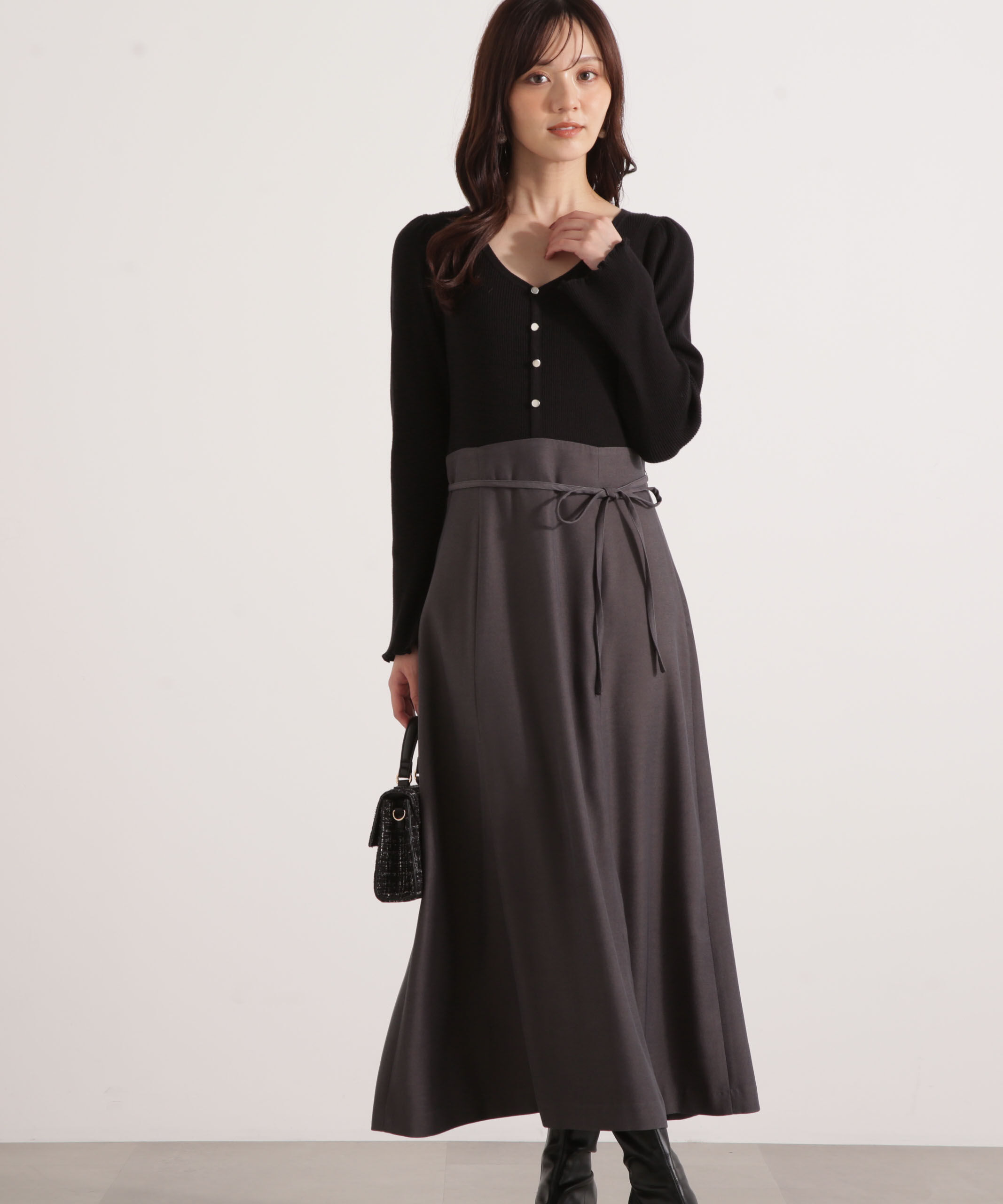 PROPORTION BODY DRESSING「ニットドッキングレディーワンピース 25AW」|ワンピース|