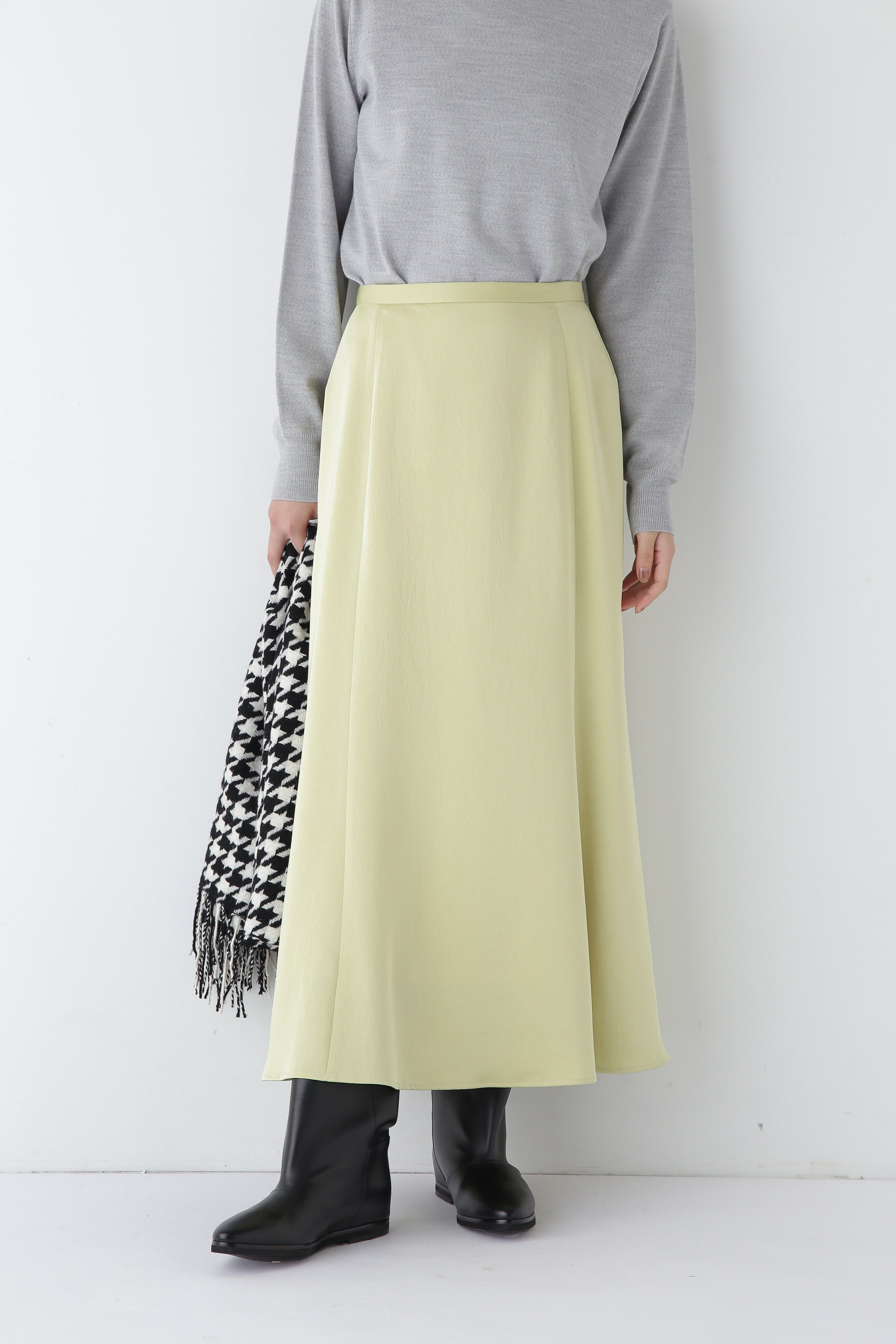  「◆ヴィンテージ風サテンストレッチマーメイドスカート」|スカート|イエロー