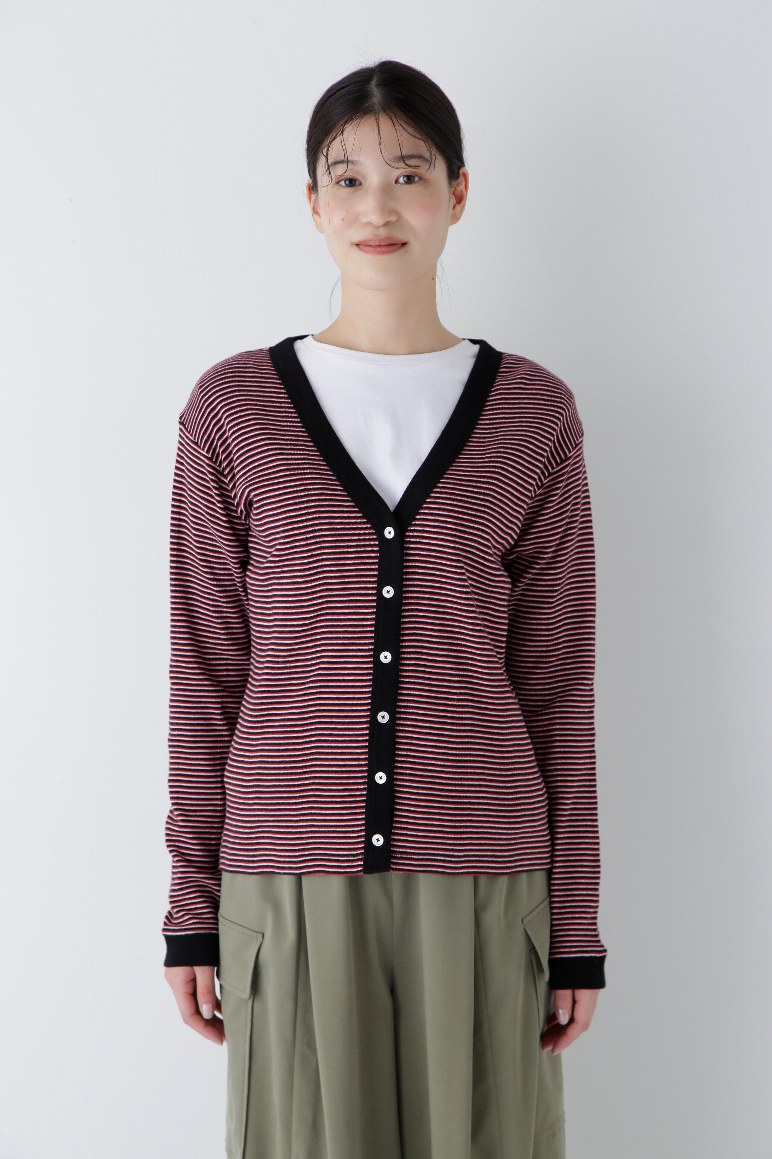  「◆パネルリブＶネックカーディガン」|Tシャツ・カットソー|