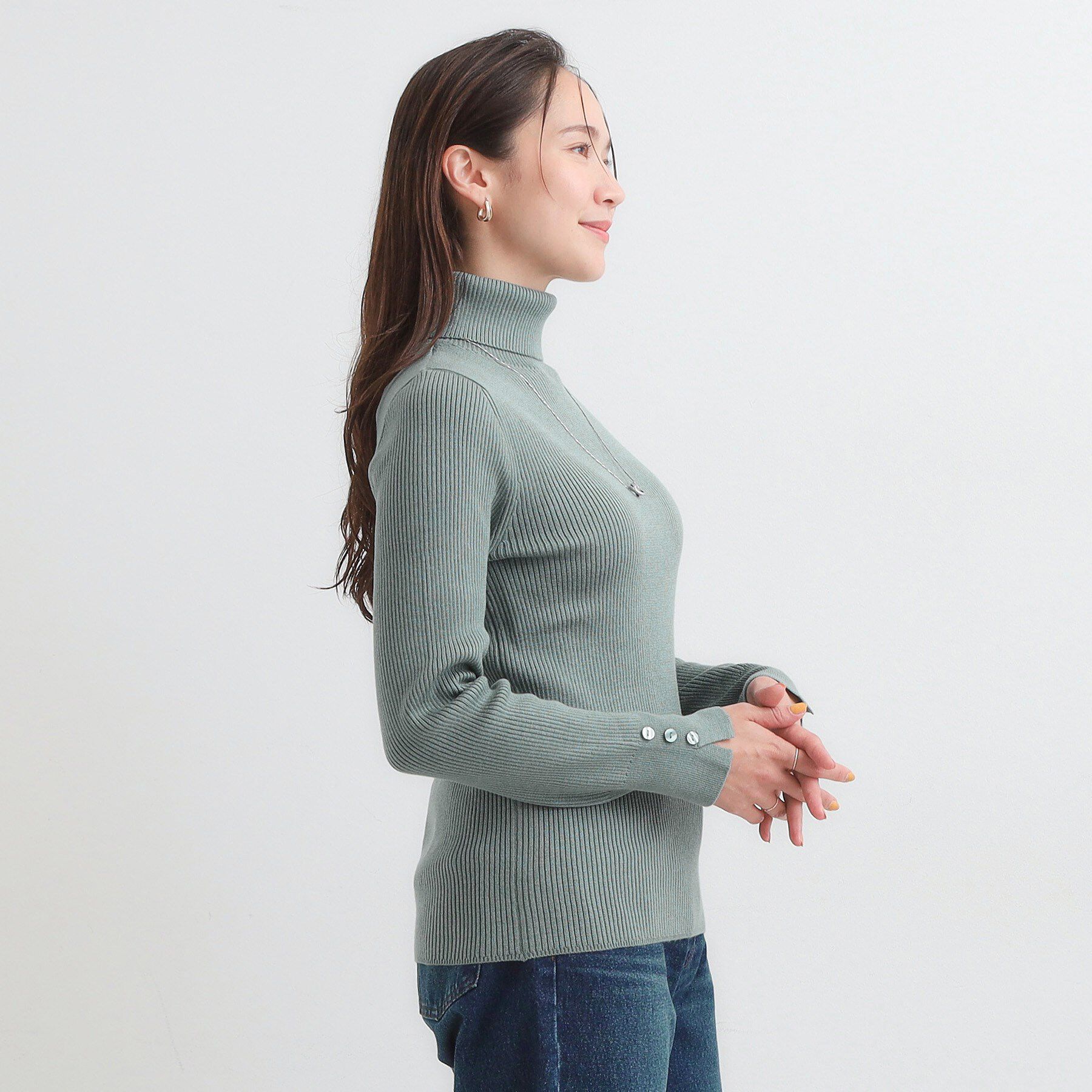 SHOO･LA･RUE「【絶妙なゆるピタ/洗濯機可】ちくちくしにくい リブタートルネック やわらかニット【CIRCRIC】」|ニット・セーター|